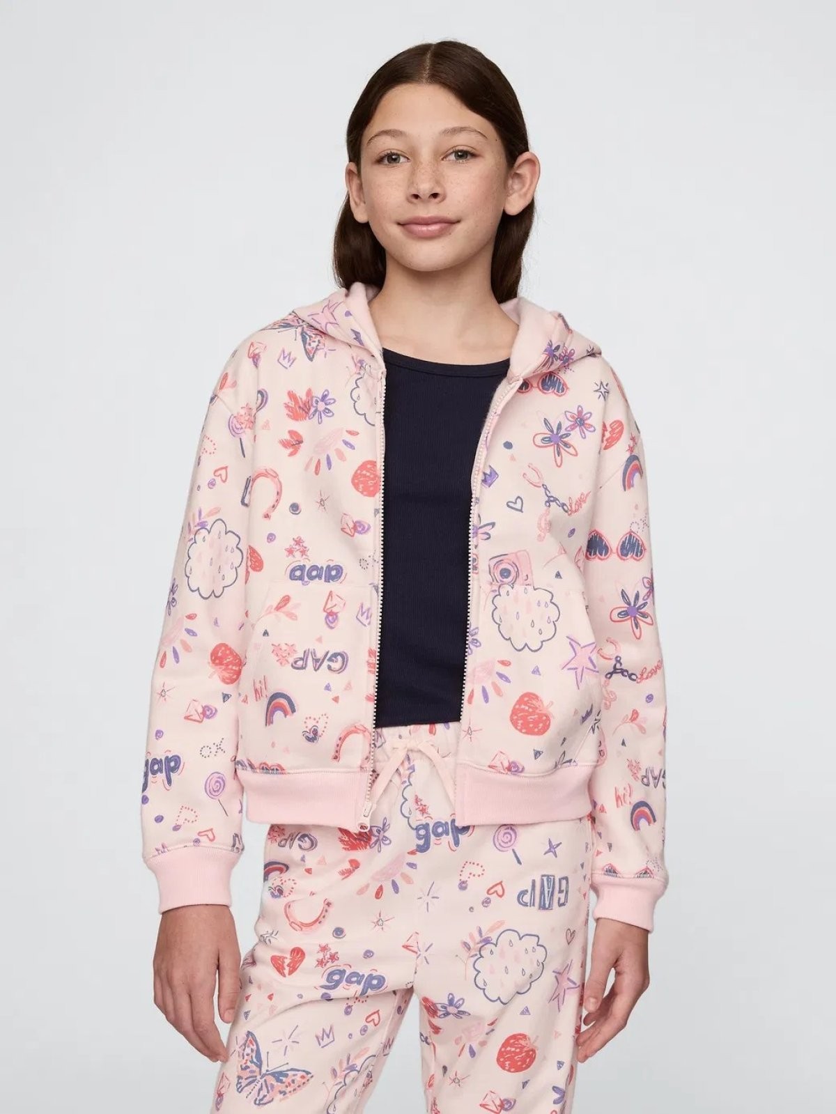 Gap V-Frch Ft Logo Çocuk Sweat 725542000 - PEMBE