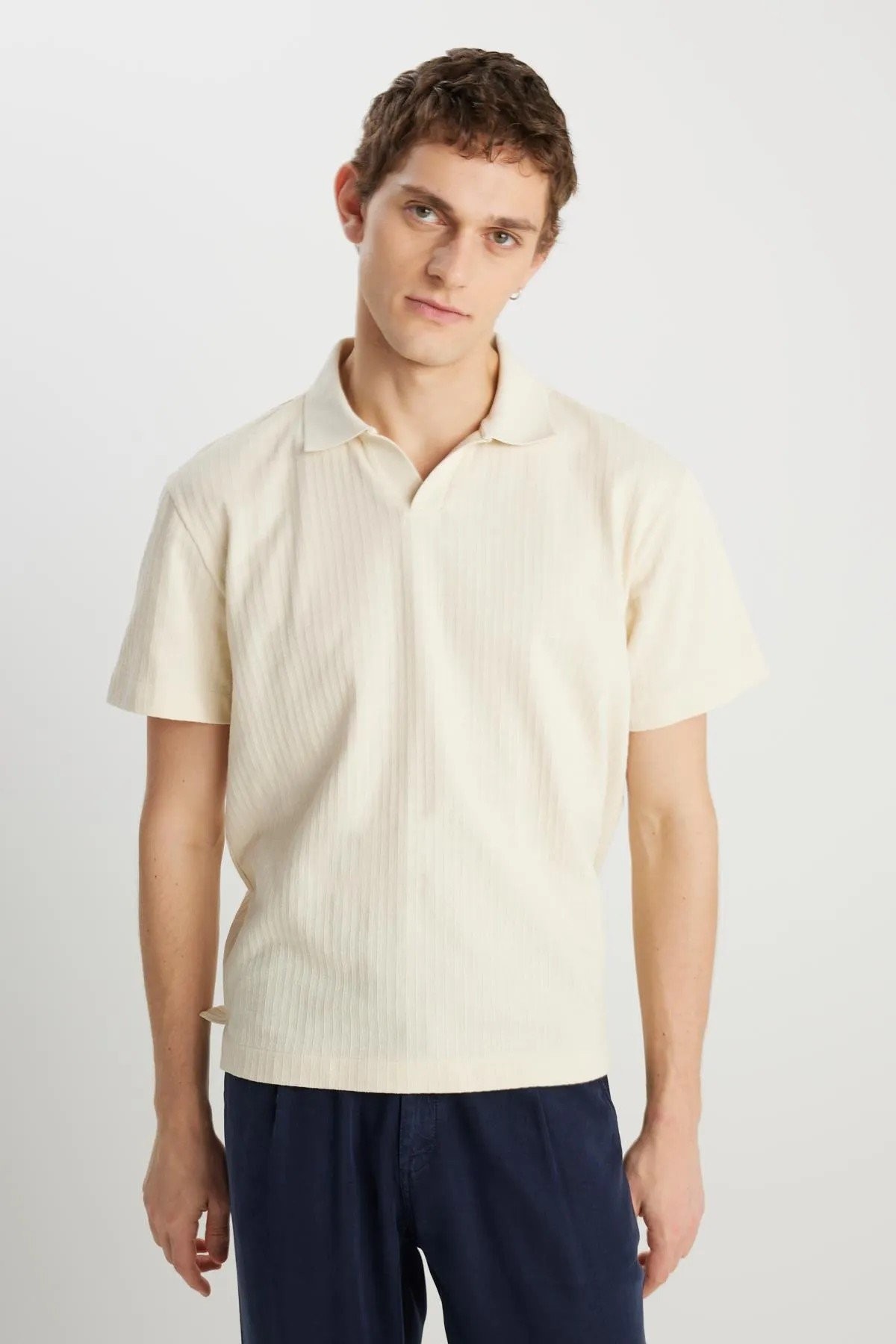 Wrangler Erkek Regular Fit Polo Yaka Erkek Tişört W2510464813 - EKRU