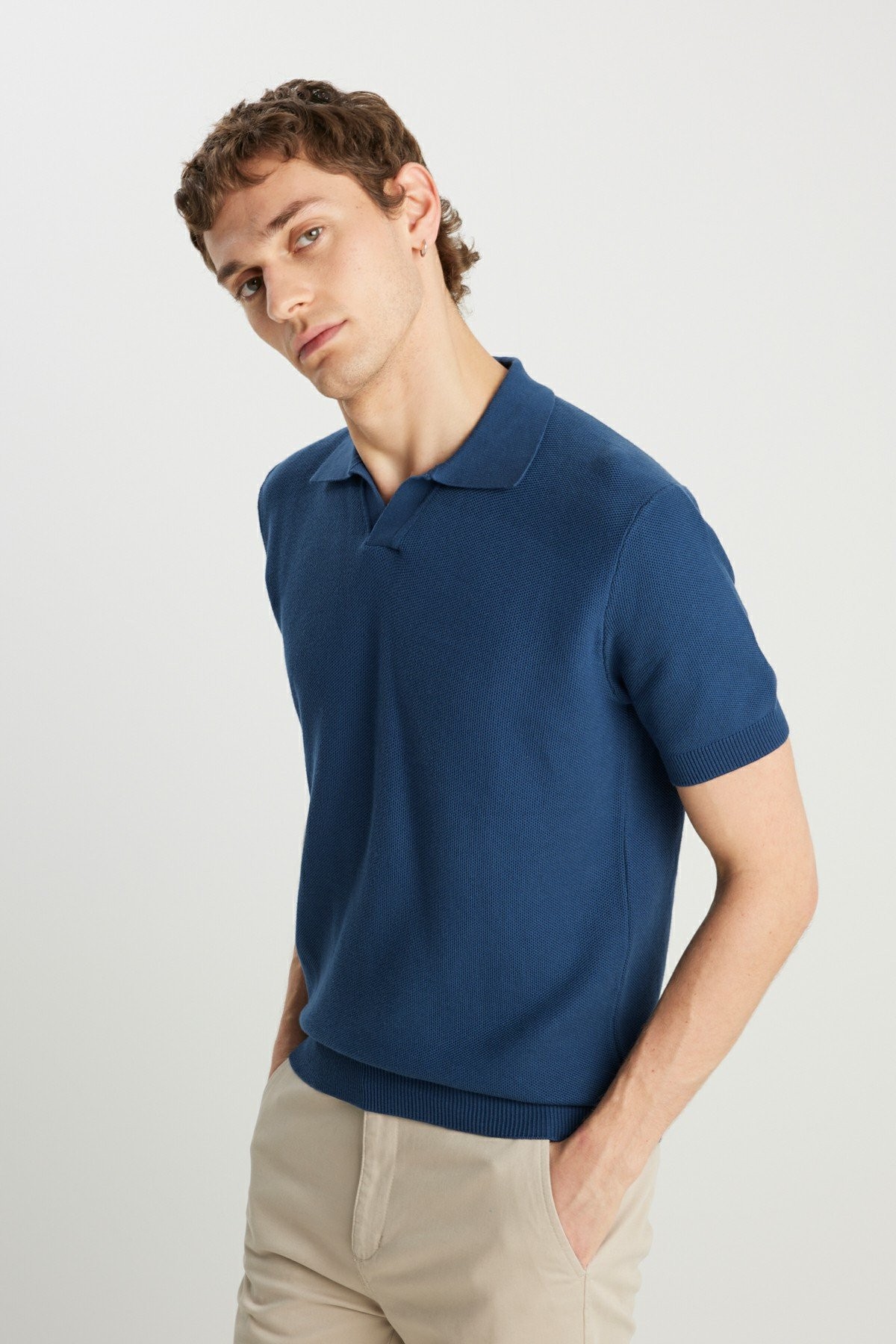Wrangler Relaxed Fit Erkek Polo Yaka Tişört W2510455TF - MAVİ