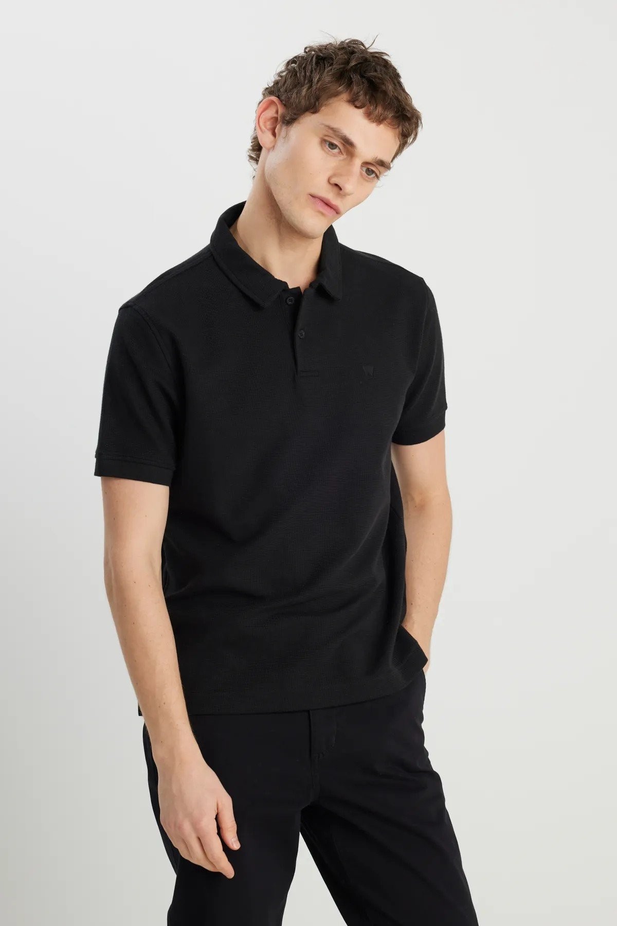 Wrangler Erkek Regular Fit Polo Erkek Tişört W2510720001 - SİYAH