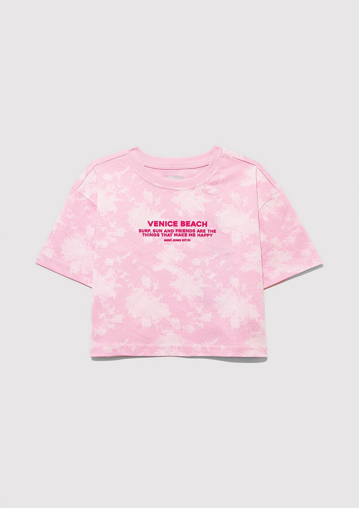 Mavi Baskılı Pembe Tişört Çocuk 7610325-90384 - PEMBE