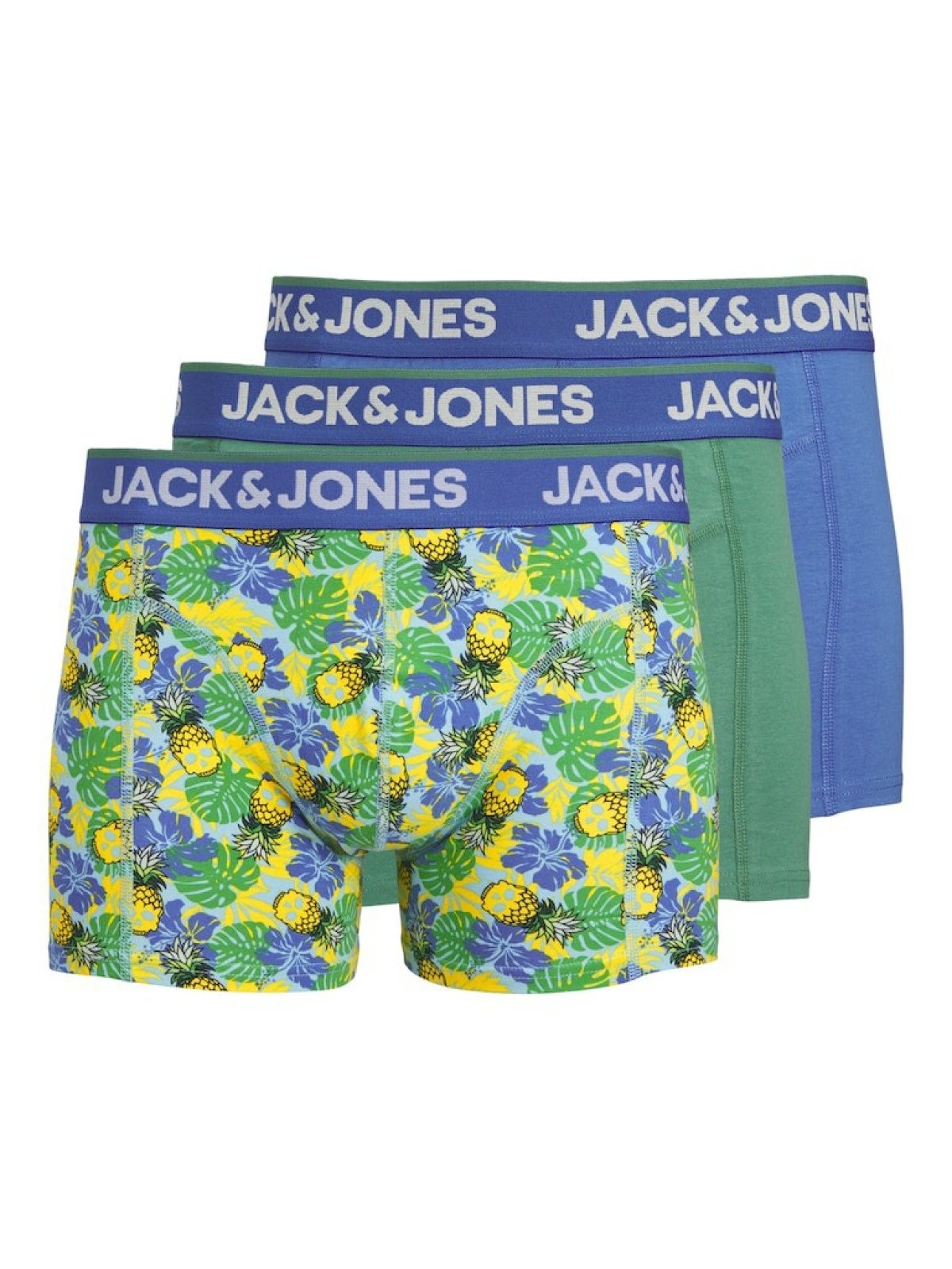 Jack Jones Pınepple 3 Lü Paket Erkek Boxer 12255839 - MAVİ