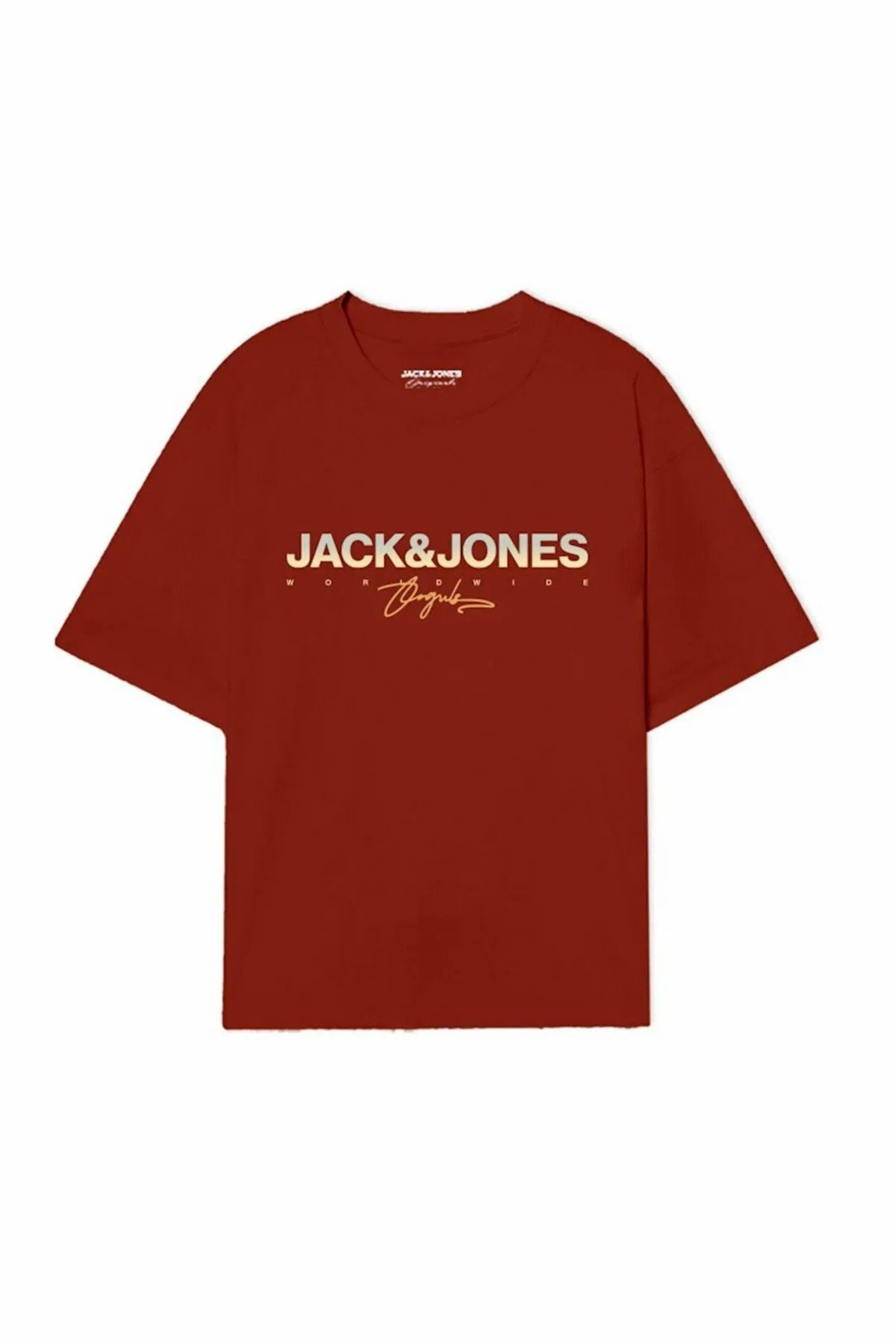 Jack Jones Canggu Logo Regular Fit Erkek Tişört 12281809 - BORDO