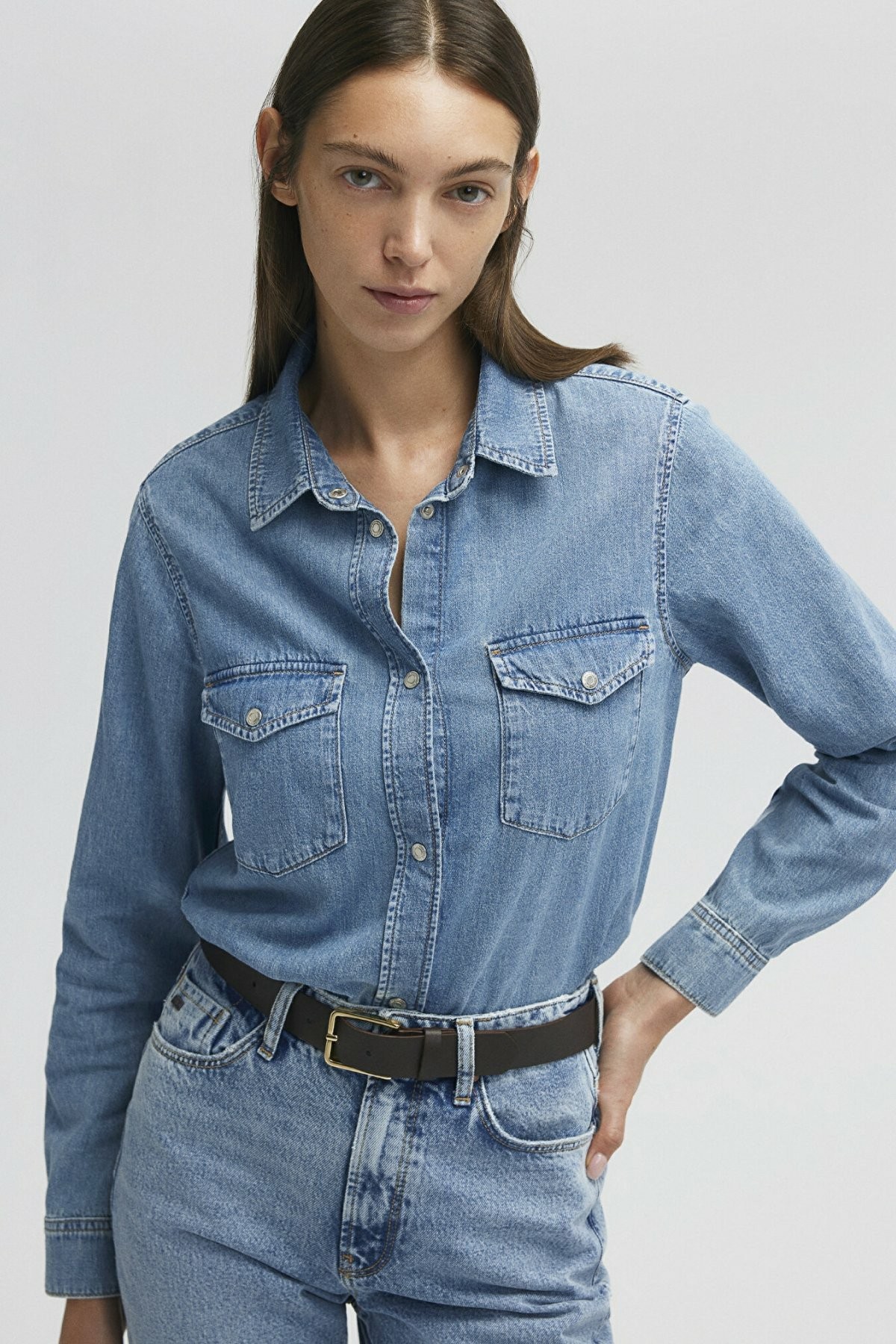 Mavi Merida All Blue İndigo Mavisi Jean Gömlek 1210662-86492 - MAVİ