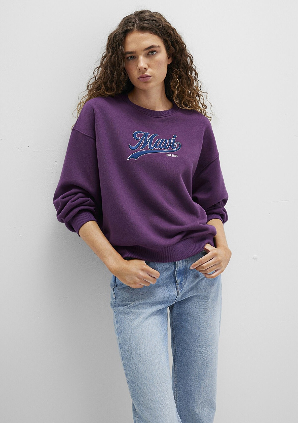 Mavi Logo Baskılı Kadın Sweat 1S10419-70679 - MOR