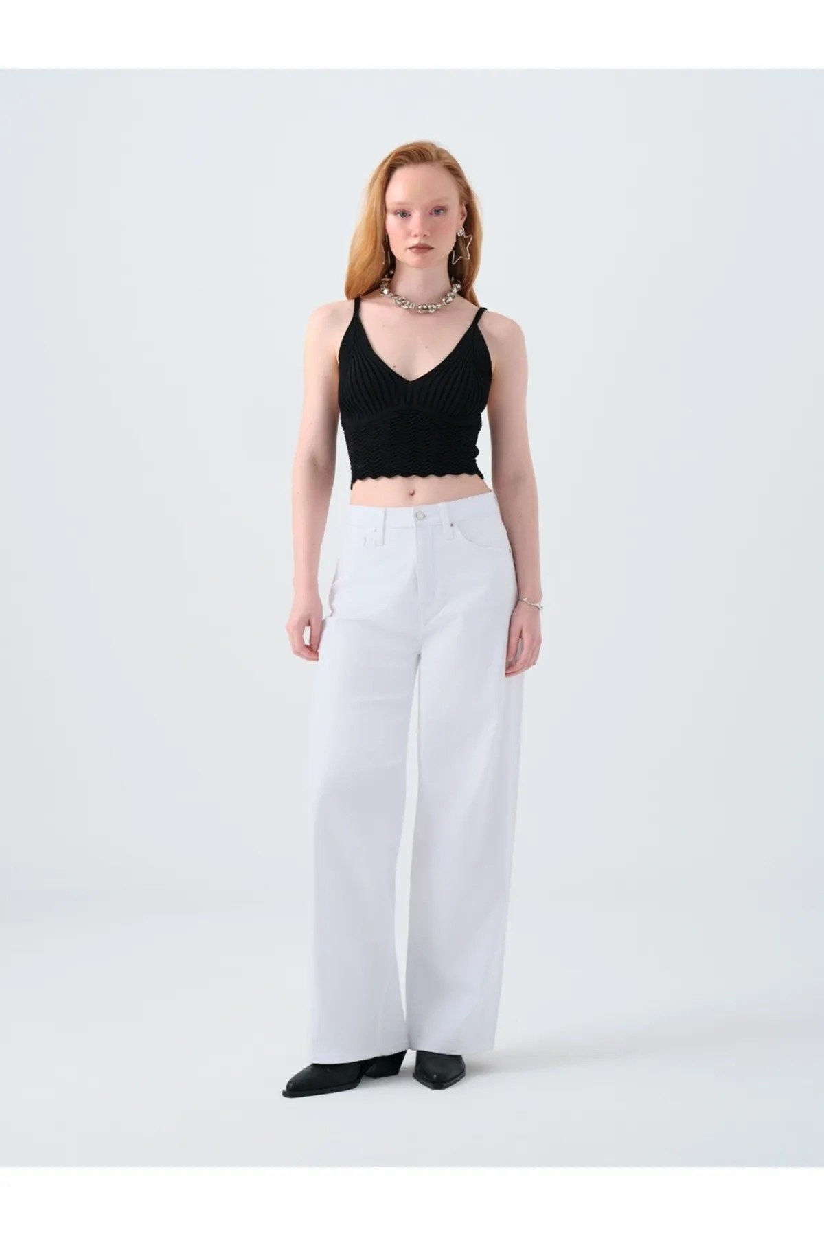 Loft Wıde Leg Helıos Whıte Wash Kadın Jean Pantolon LF2039976 - BEYAZ