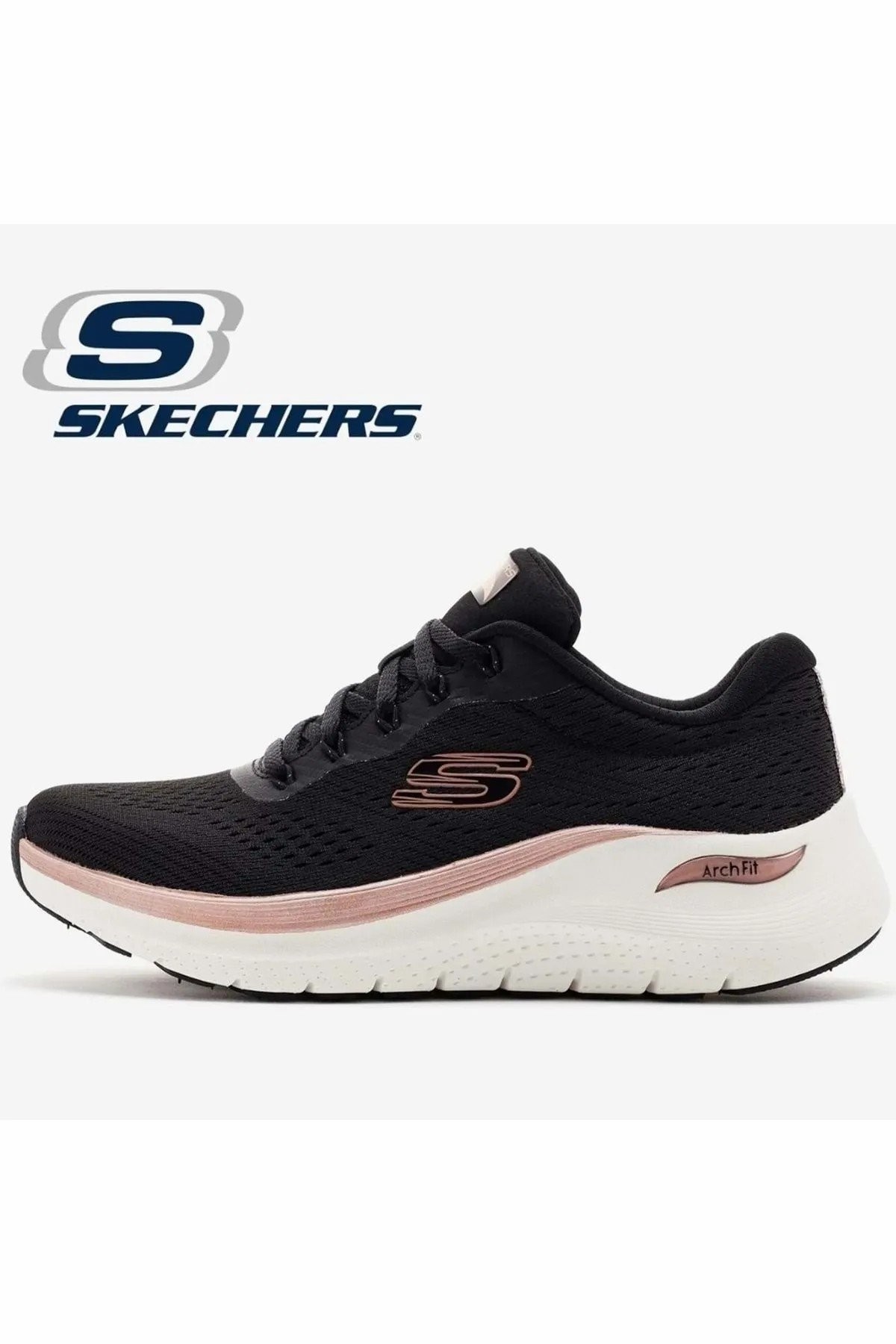 Skechers Arch Fit 2.0 Glow The Distance Kadın Ayakkabı 150067TK BKRG - SİYAH