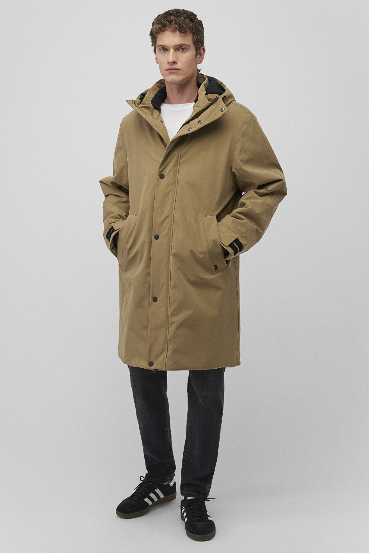 Mavi Kapüşonlu Erkek Parka 0110471-70377 - YEŞİL