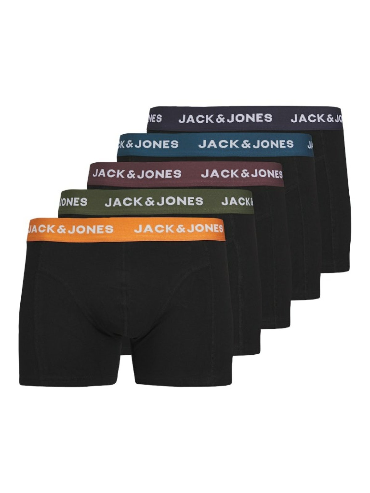 Jack Jones Oluver Solıd 5 Li Paket Erkek Boxer 12259103 - SİYAH