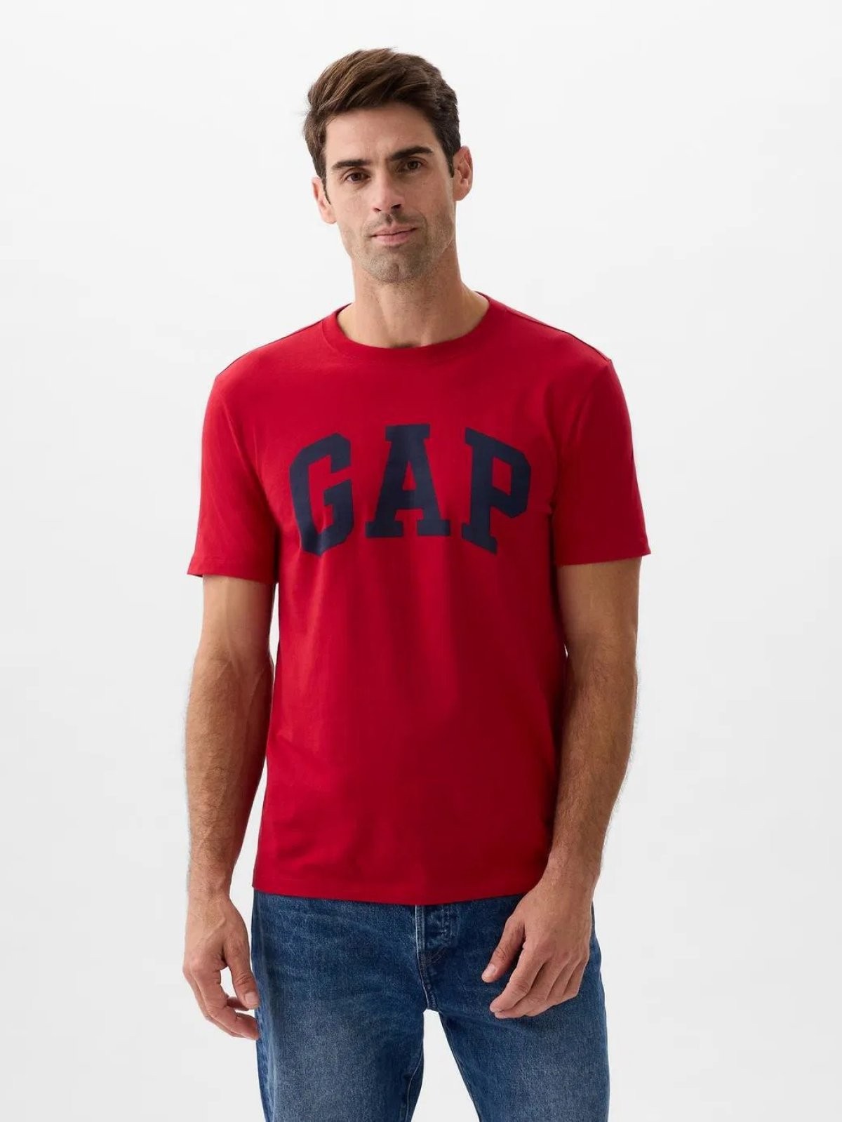 Gap V-Everyday Soft Basıc Logo Erkek Tişört 856659005 - KIRMIZI