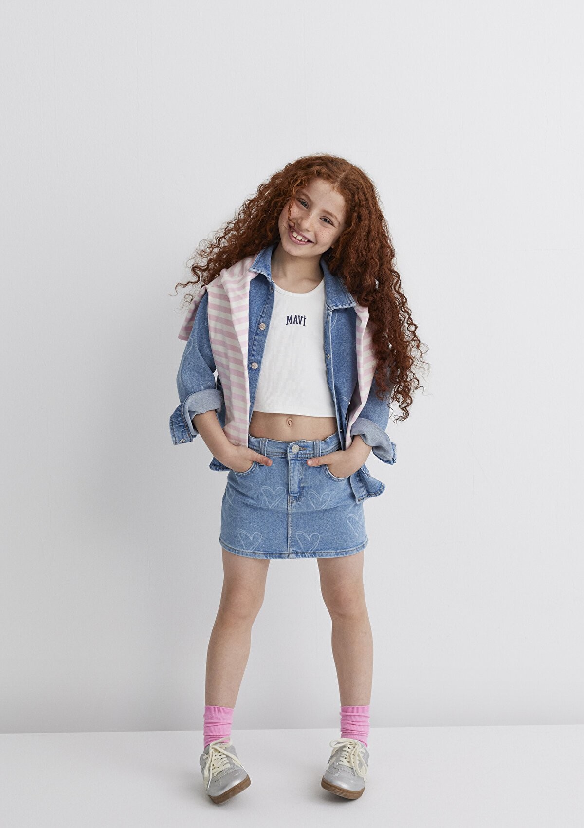 Mavi Laıla Lt Heart Denim Çocuk Jean Etek 7310000-89486 - MAVİ