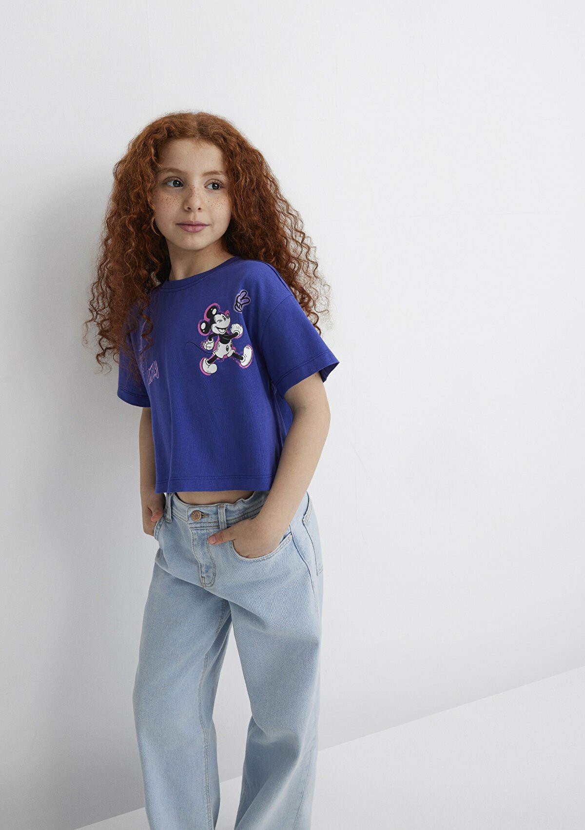Mavi Mickey Baskılı Çocuk Tişört 7610297-70908 - MAVİ