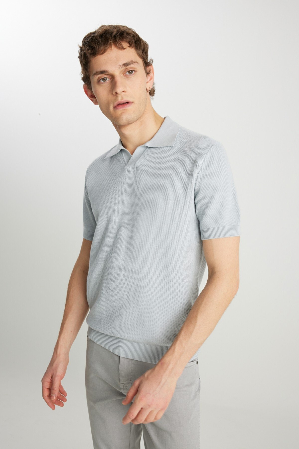 Wrangler Relaxed Fit Erkek Polo Yaka Tişört W2510455032 - GRİ