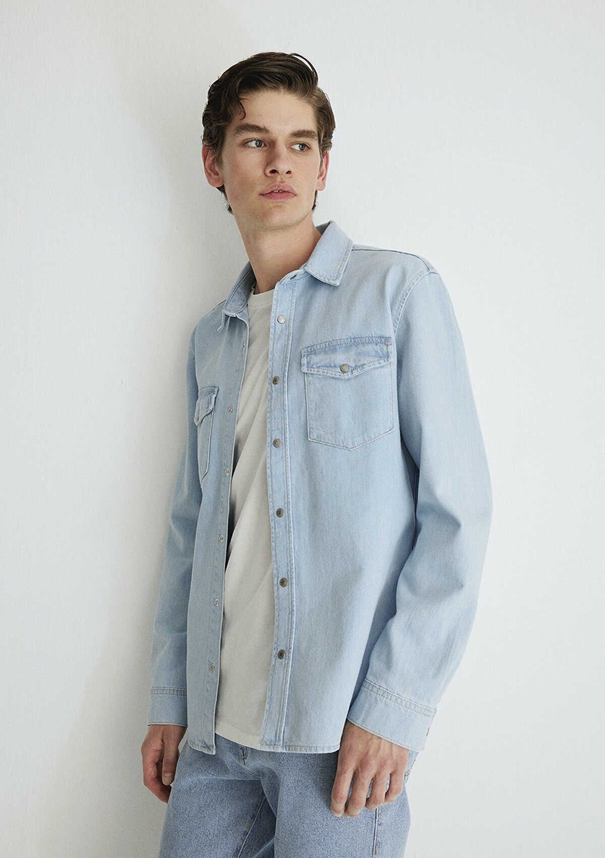 Mavi Ted Lt Blue Denim Erkek Jean Gömlek 0210909-87153 - MAVİ