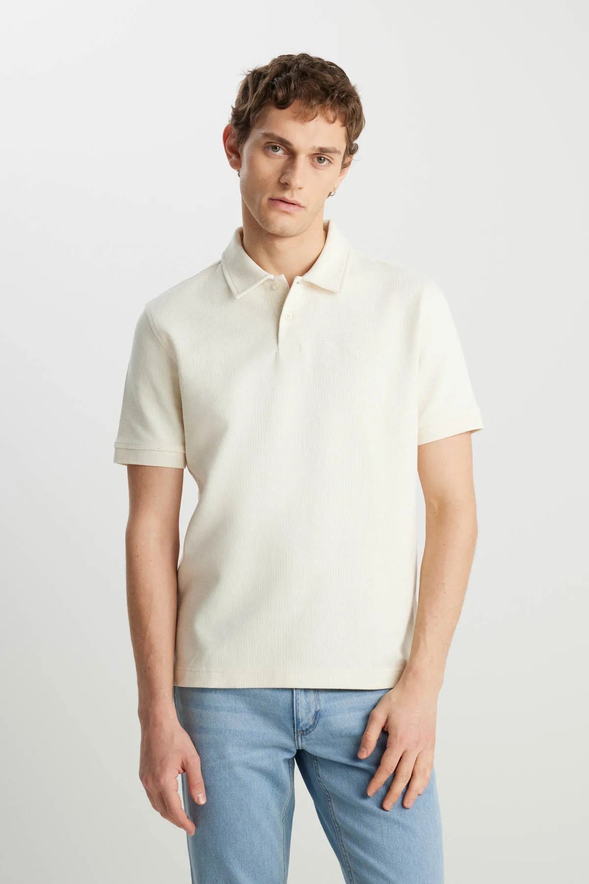 Wrangler Erkek Regular Fit Polo Yaka Erkek Tişört W2510720104 - EKRU