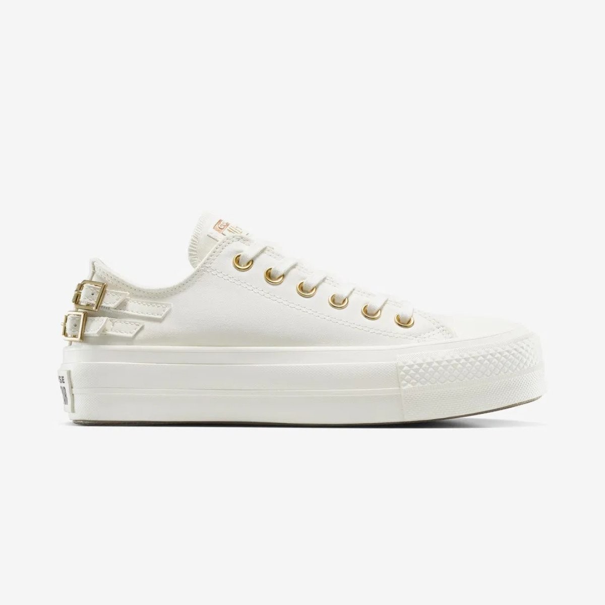 Convers Chuck Tayloy All Star Lıft Platform Taban Buckle Kadın Ayakkabı A11866C - EKRU