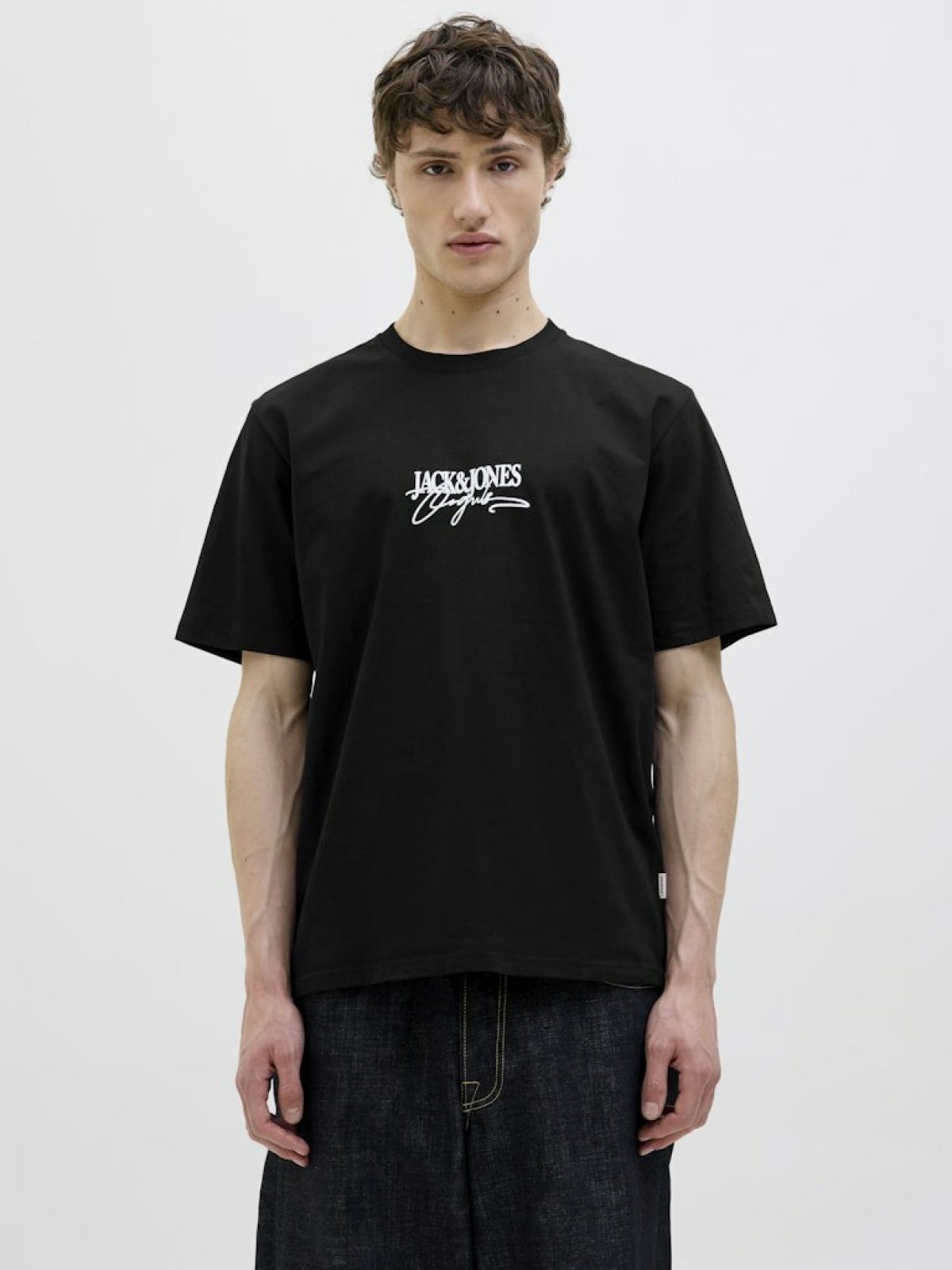 Jack Jones Almerıa Brandıng Regular Fit Erkek Tişört 12276784 - SİYAH