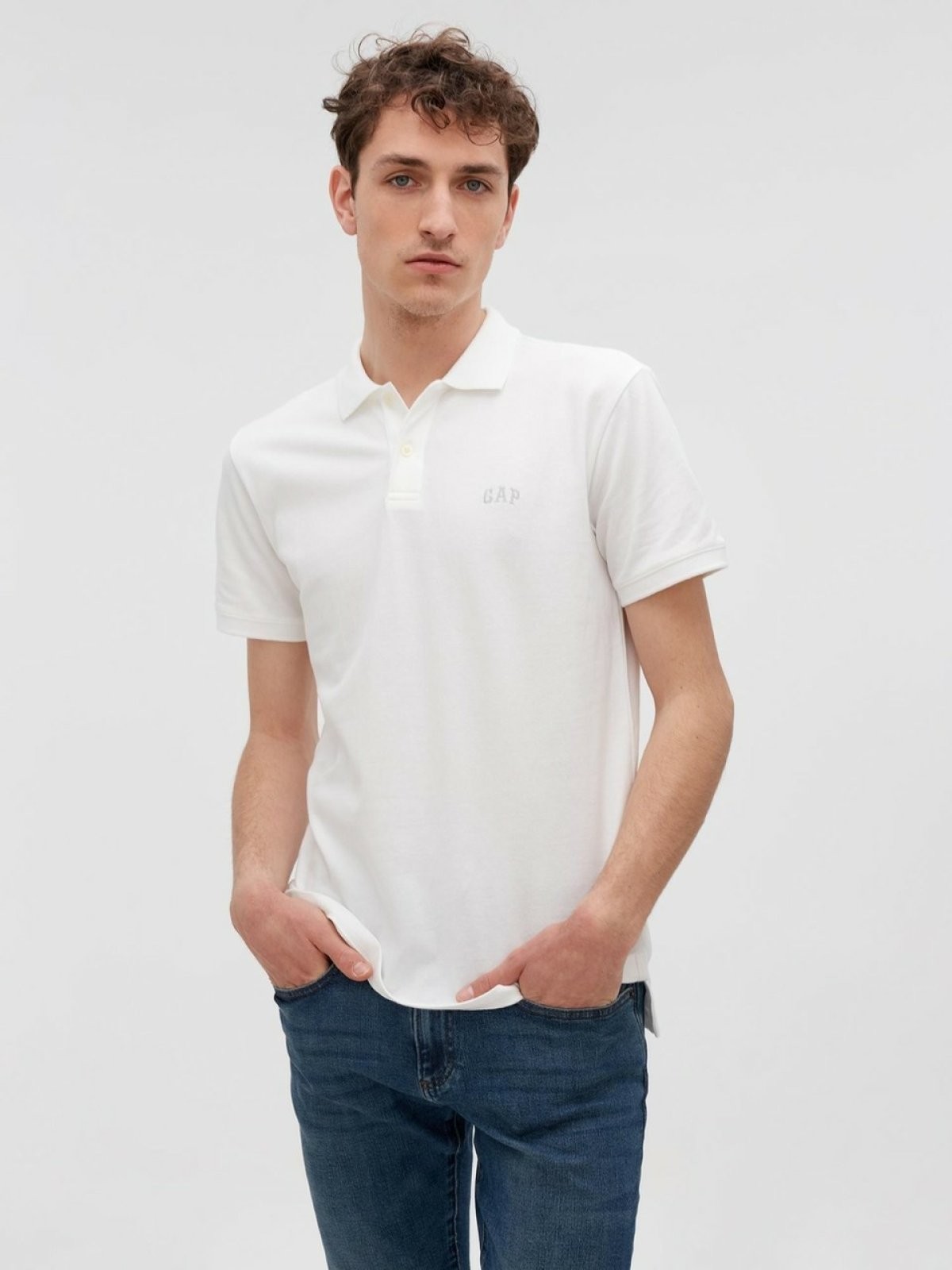 Gap F Logo Pk Polo Erkek Tişört 586306005 - BEYAZ
