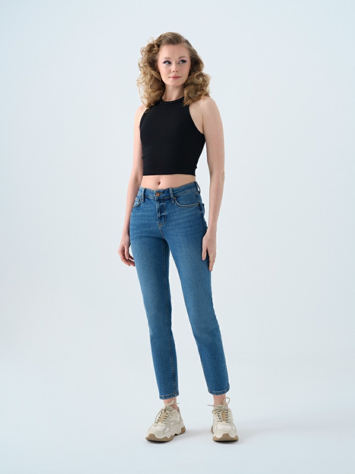 Loft Elena Emıly Mıd Blue Wash Kadın Jean Pantolon LF2037060 - MAVİ