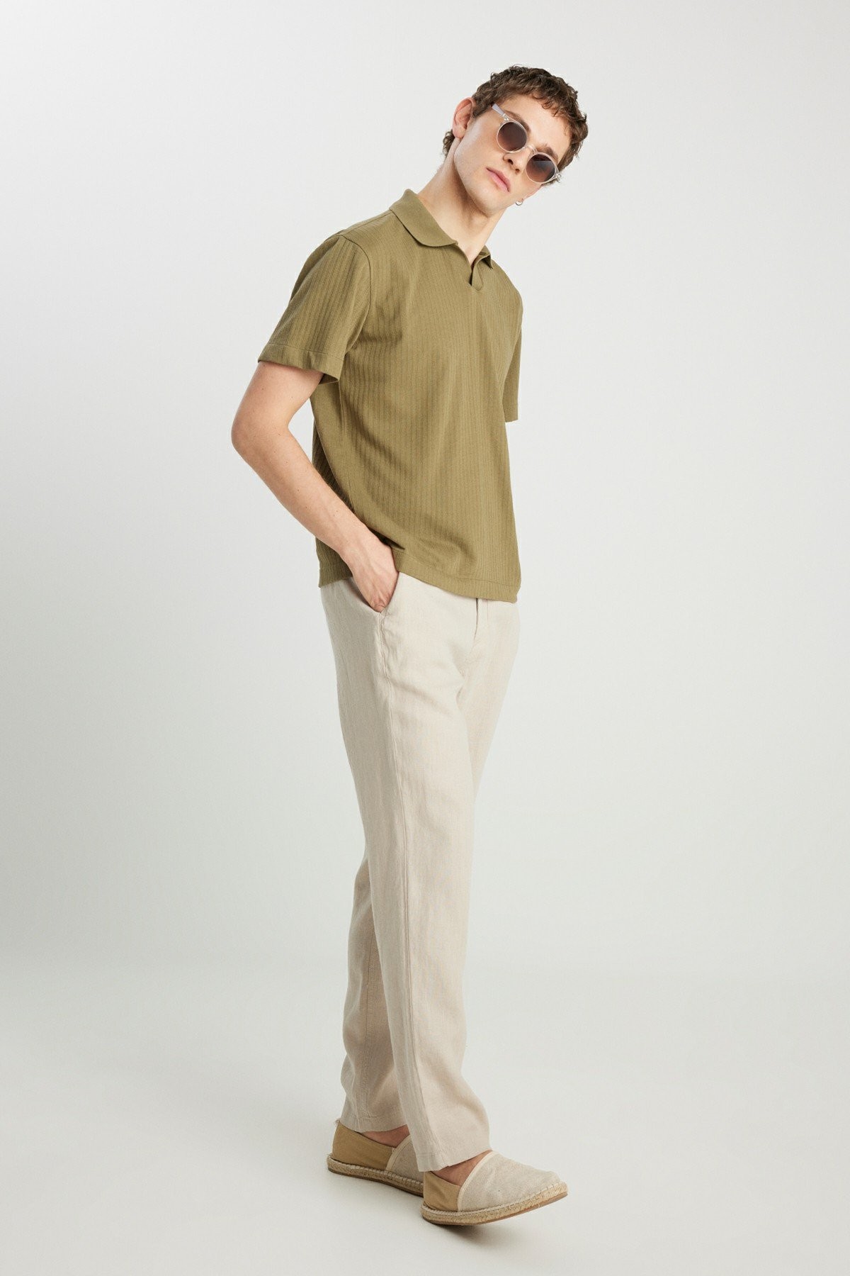 Wrangler Erkek Keten Chino PantolonW2510479614 - BEJ