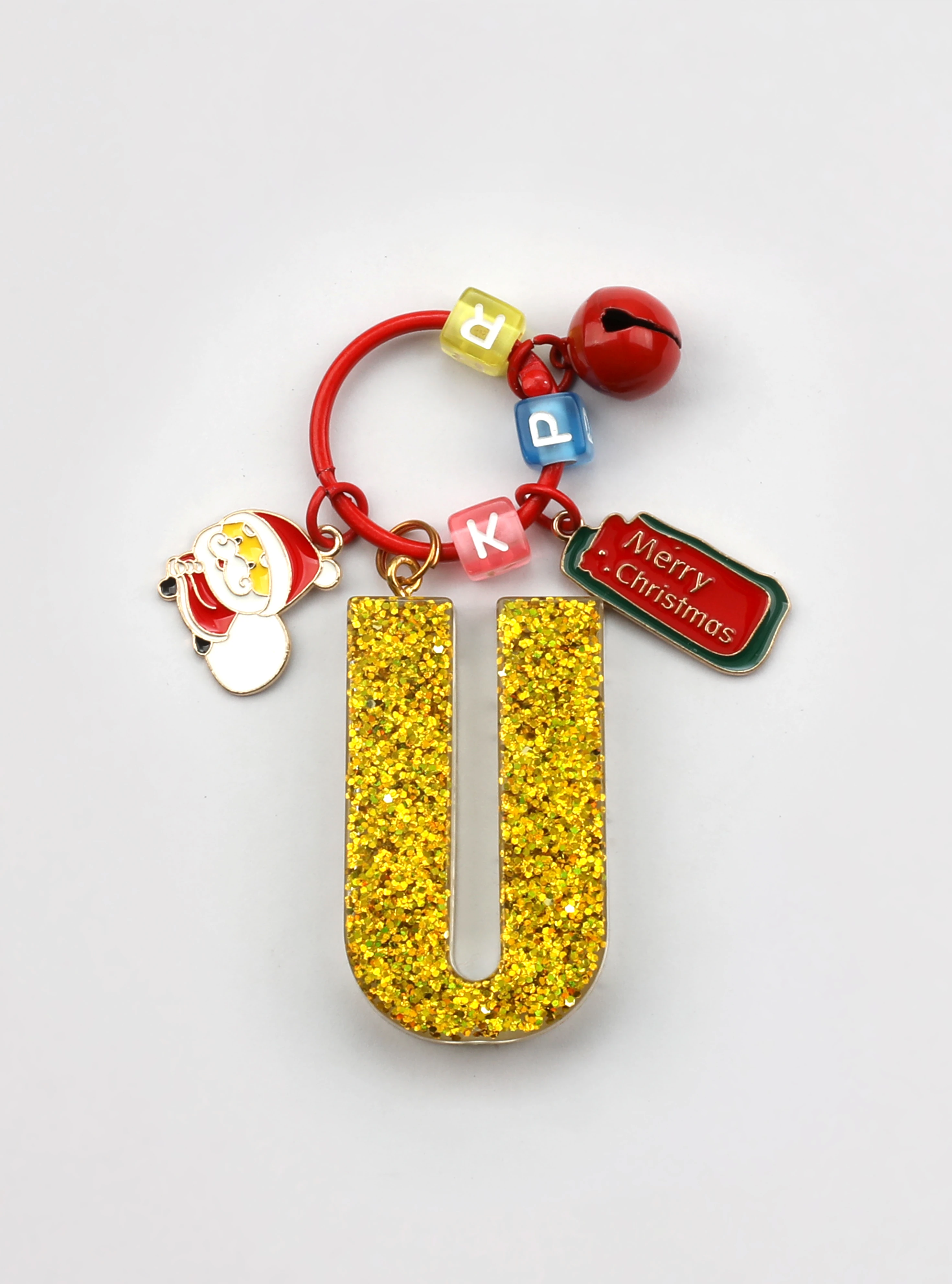 Christmas Letter Charm | Harf Anahtarlık Kişiye Özel Epoksi Üretim image