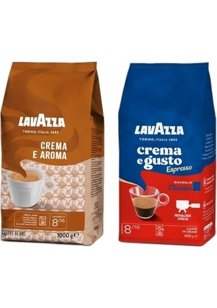 Lavazza Crema E Aroma 1kg + Crema E Gusto 1kg 2'li Çekirdek Kahve Seti 2kg