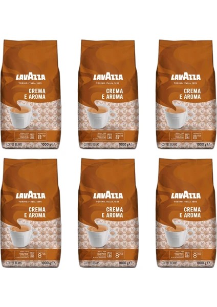 Lavazza Crema E Aroma Çekirdek - Kahverengi -1koli - 1kg X6 Ad