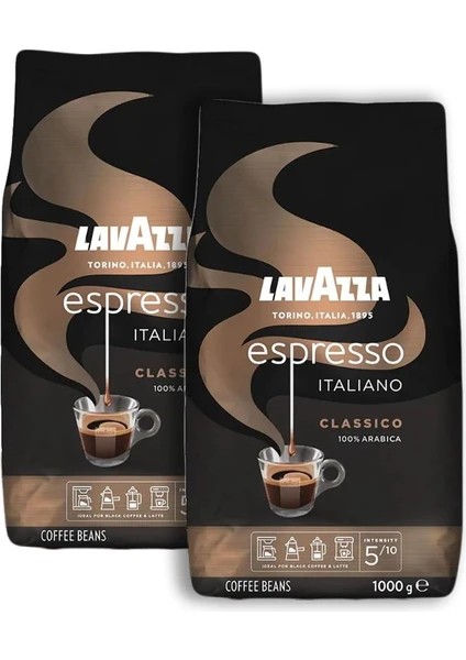 Lavazza Espresso Italiano Classıco Kavrulmuş Çekirdek Kahve 1 kg 2'li