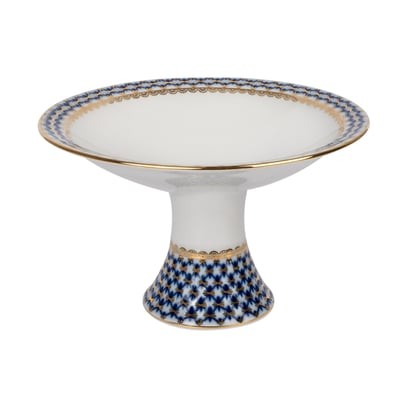 IMPERIAL PORCELAIN Ayaklı Meyvelik Küçük Cobalt net Mavi
