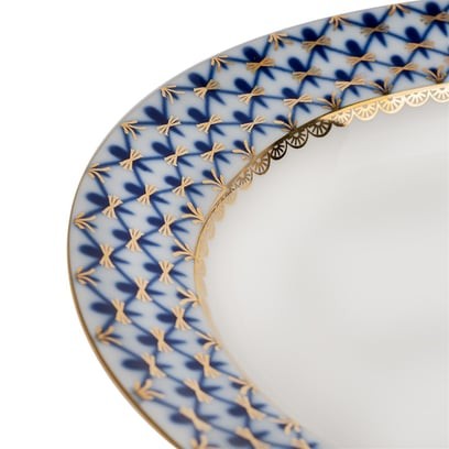 IMPERIAL PORCELAIN Oval Servislik Cobalt net Mavi | 24cm