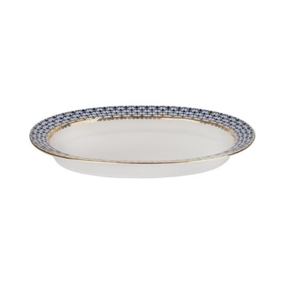 IMPERIAL PORCELAIN Oval Servislik Cobalt net Mavi | 24cm