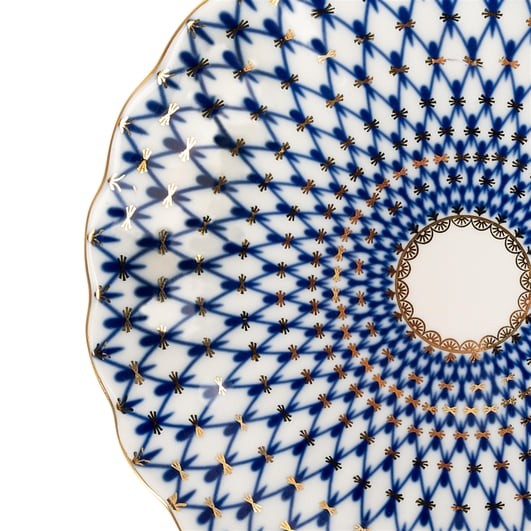 IMPERIAL PORCELAIN Kek Tabağı Cobalt net Mavi | 23 cm