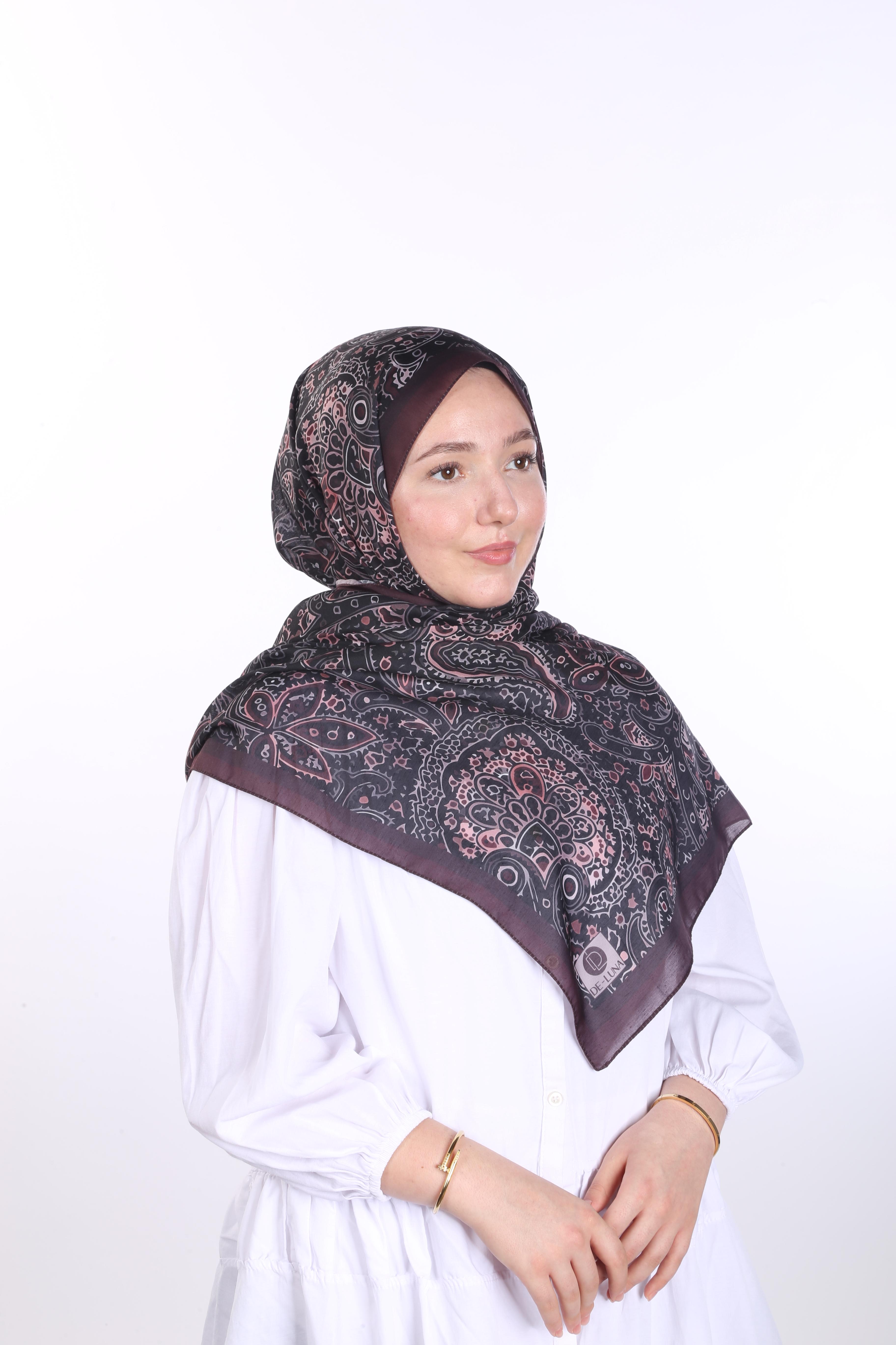 Laila Desen Soft Şal - Bordo