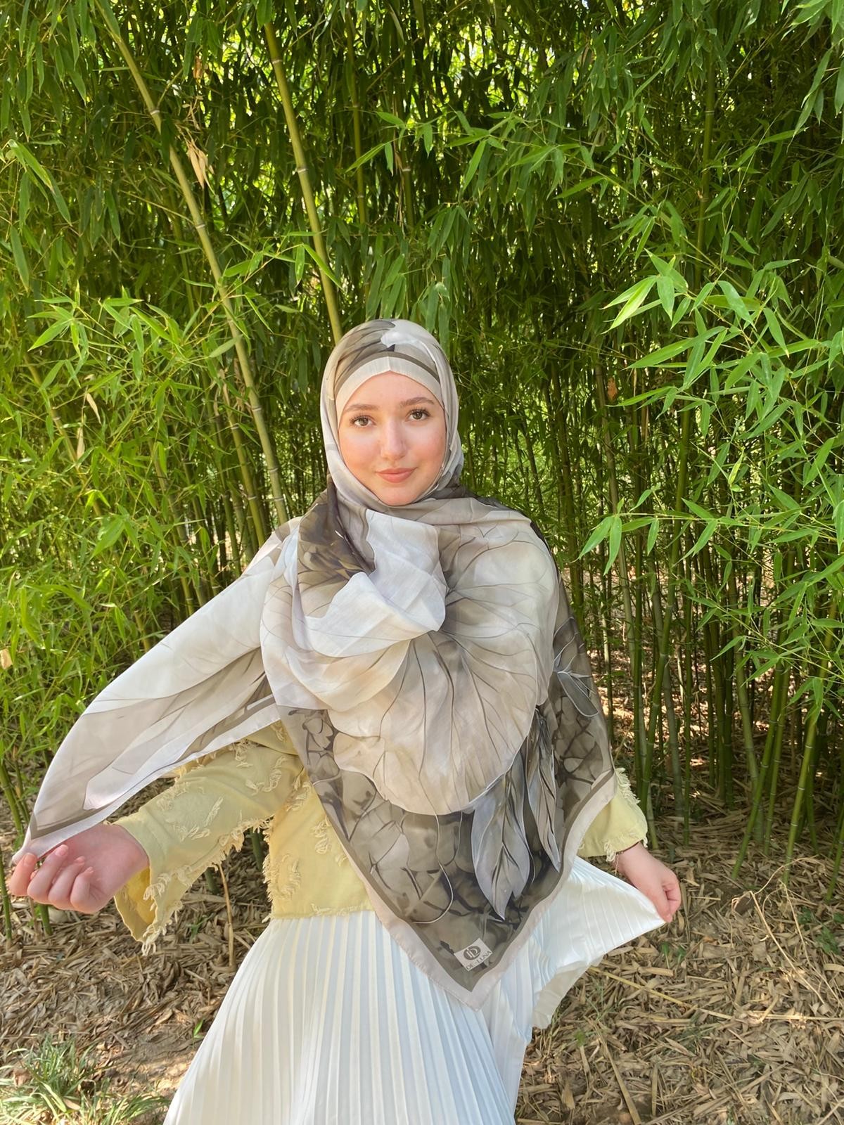Lotus Desen Soft Şal - Yeşil