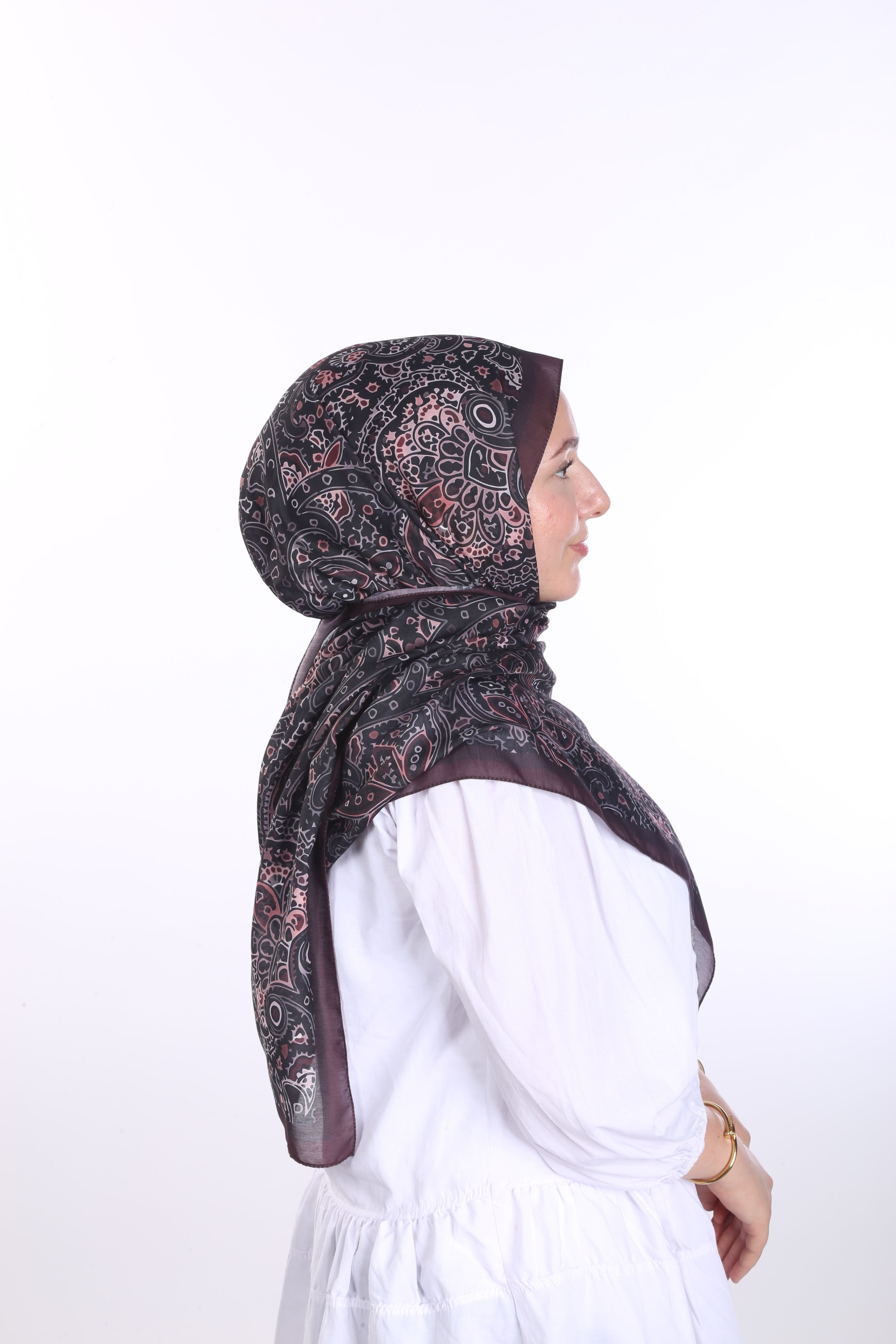 Laila Desen Soft Şal - Bordo