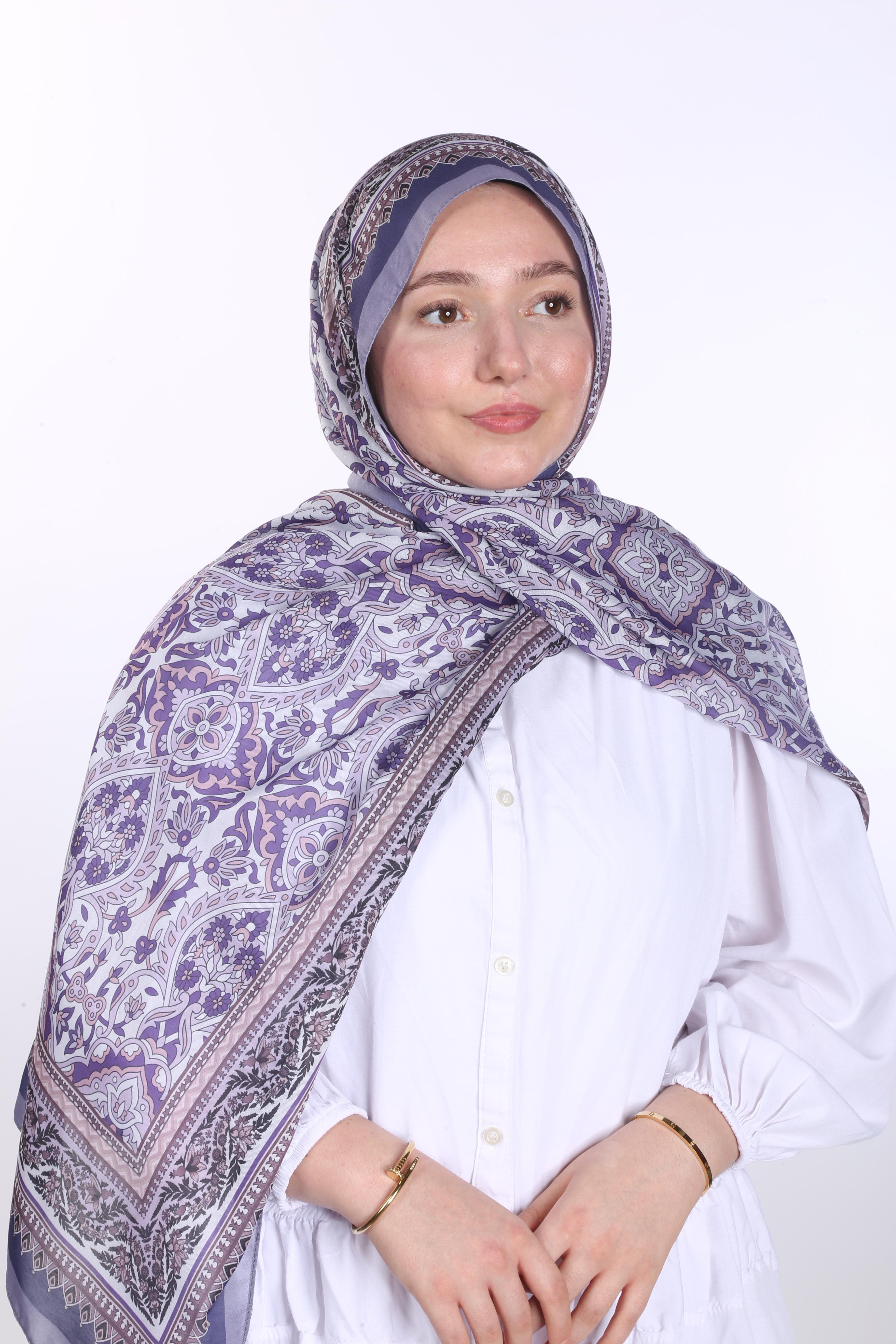 Leyal Desen Soft Şal - Lila