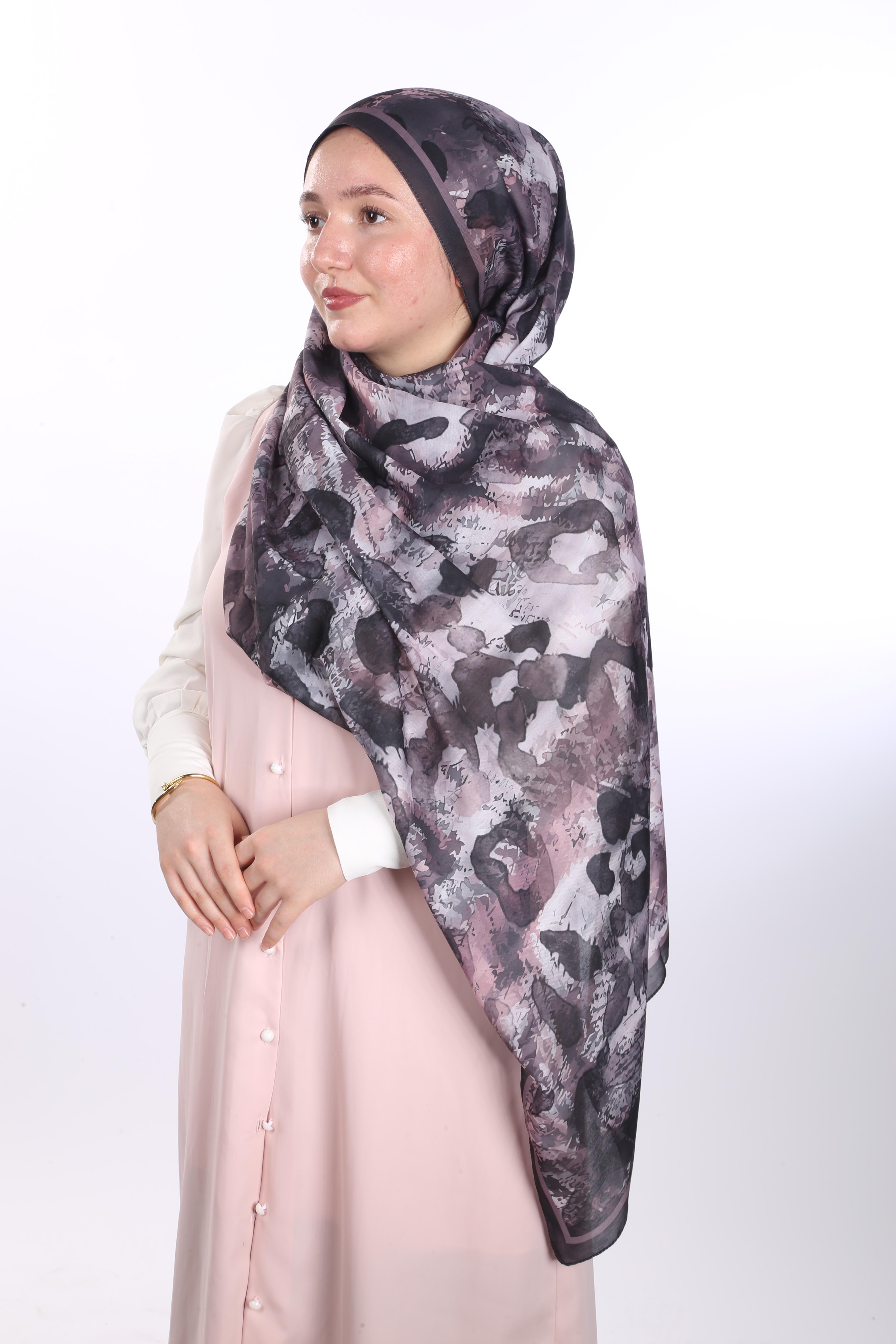 Batic Leopar Desen Soft Şal - Koyu Kahve