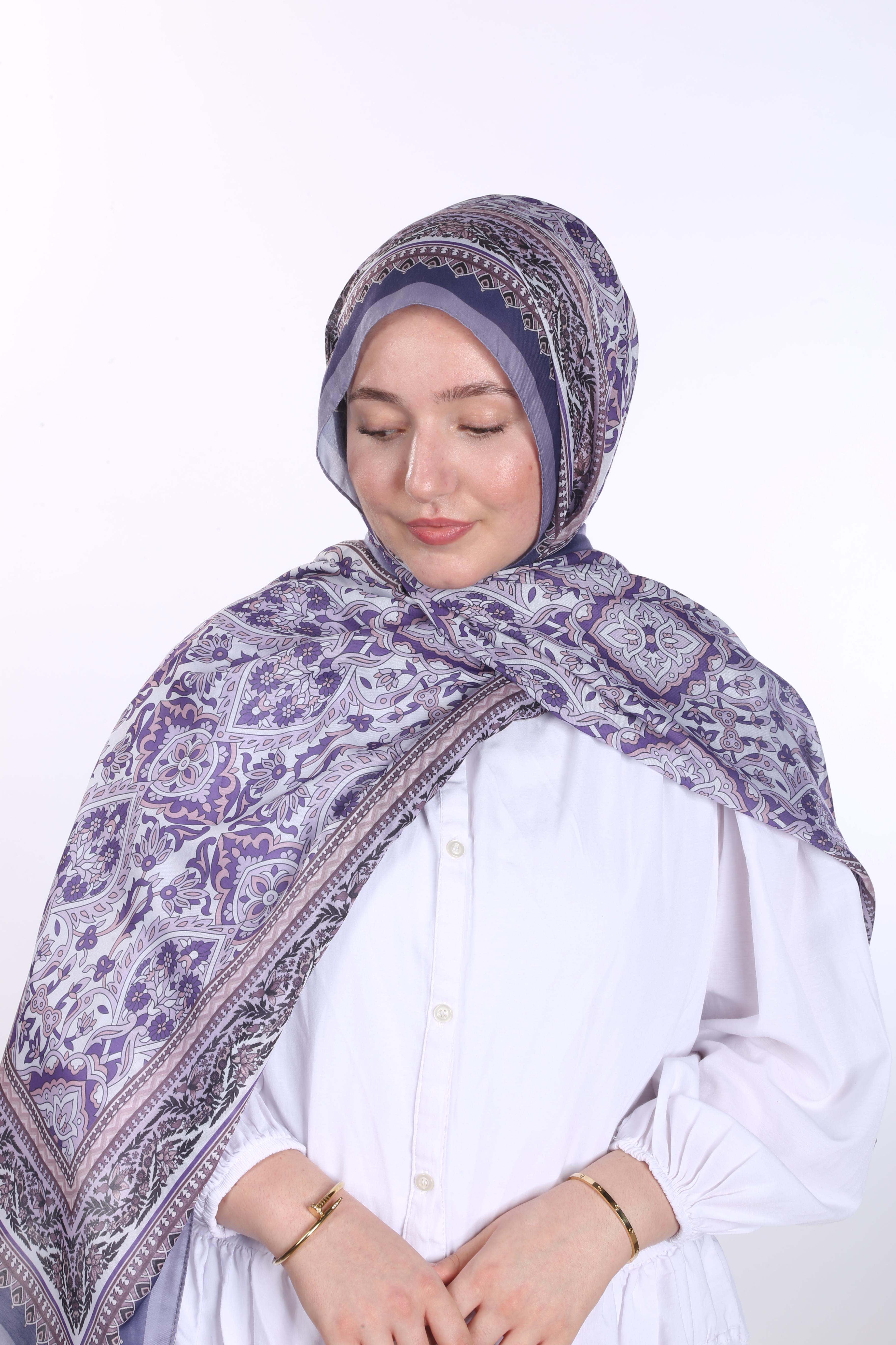 Leyal Desen Soft Şal - Lila