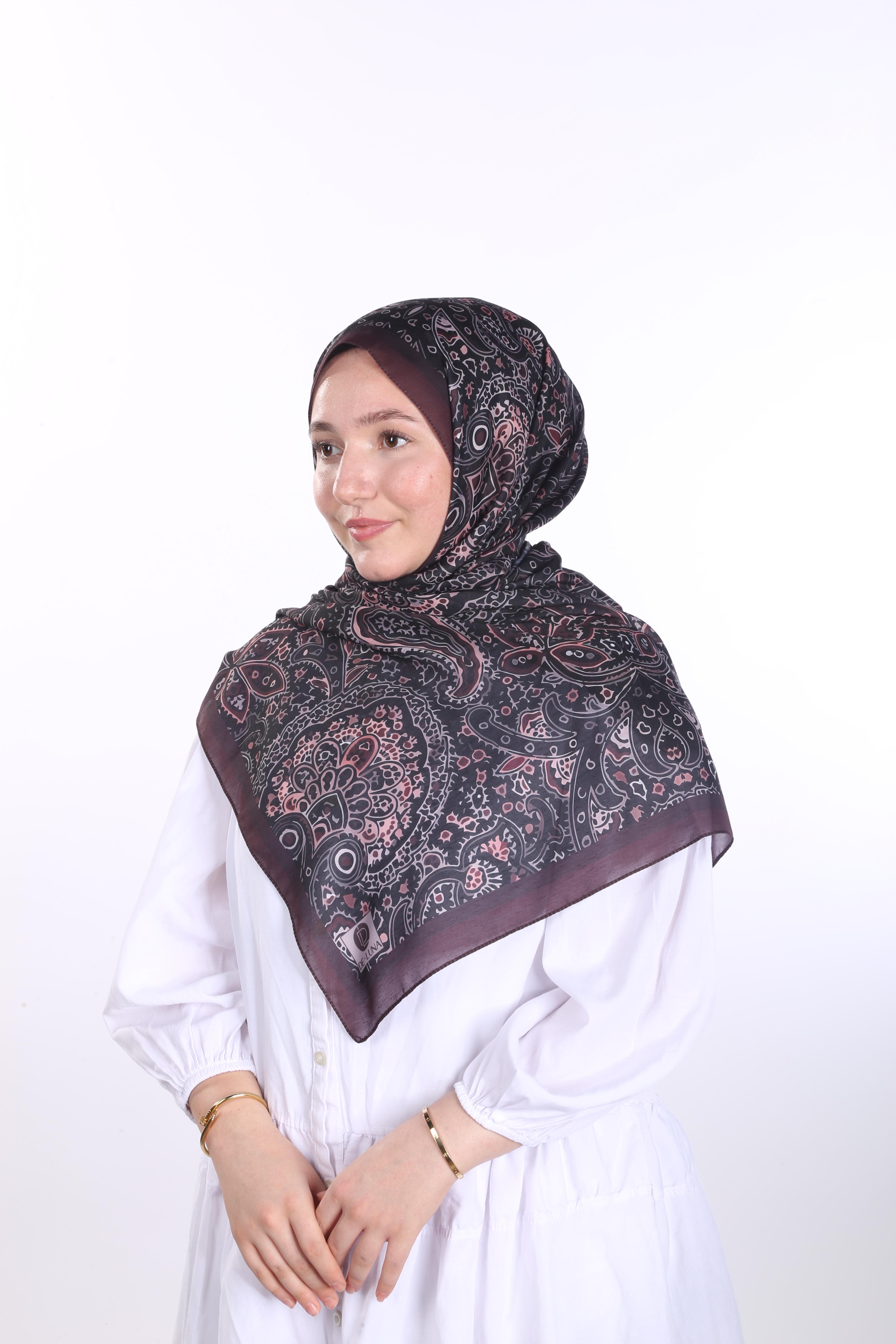 Laila Desen Soft Şal - Bordo