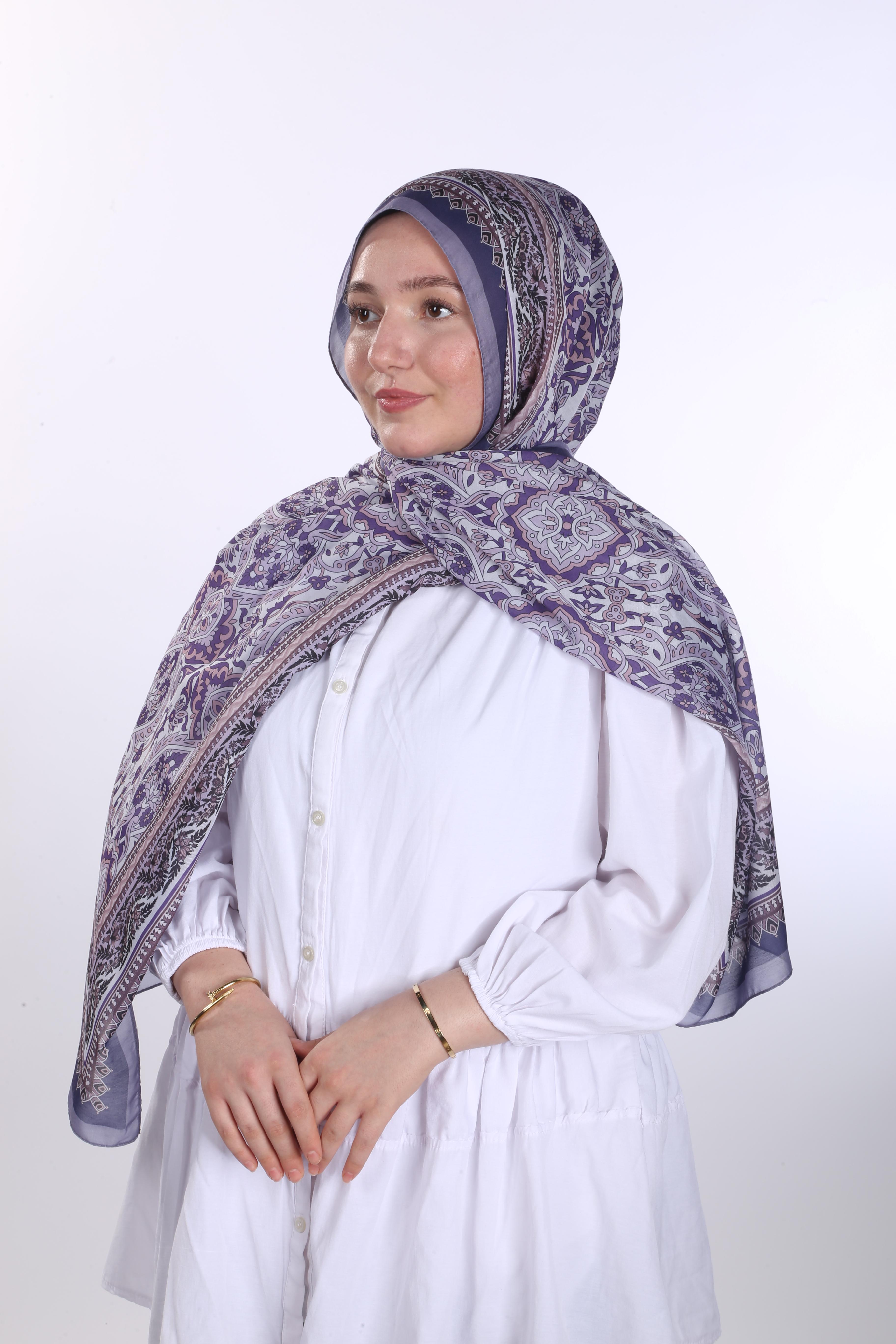 Leyal Desen Soft Şal - Lila