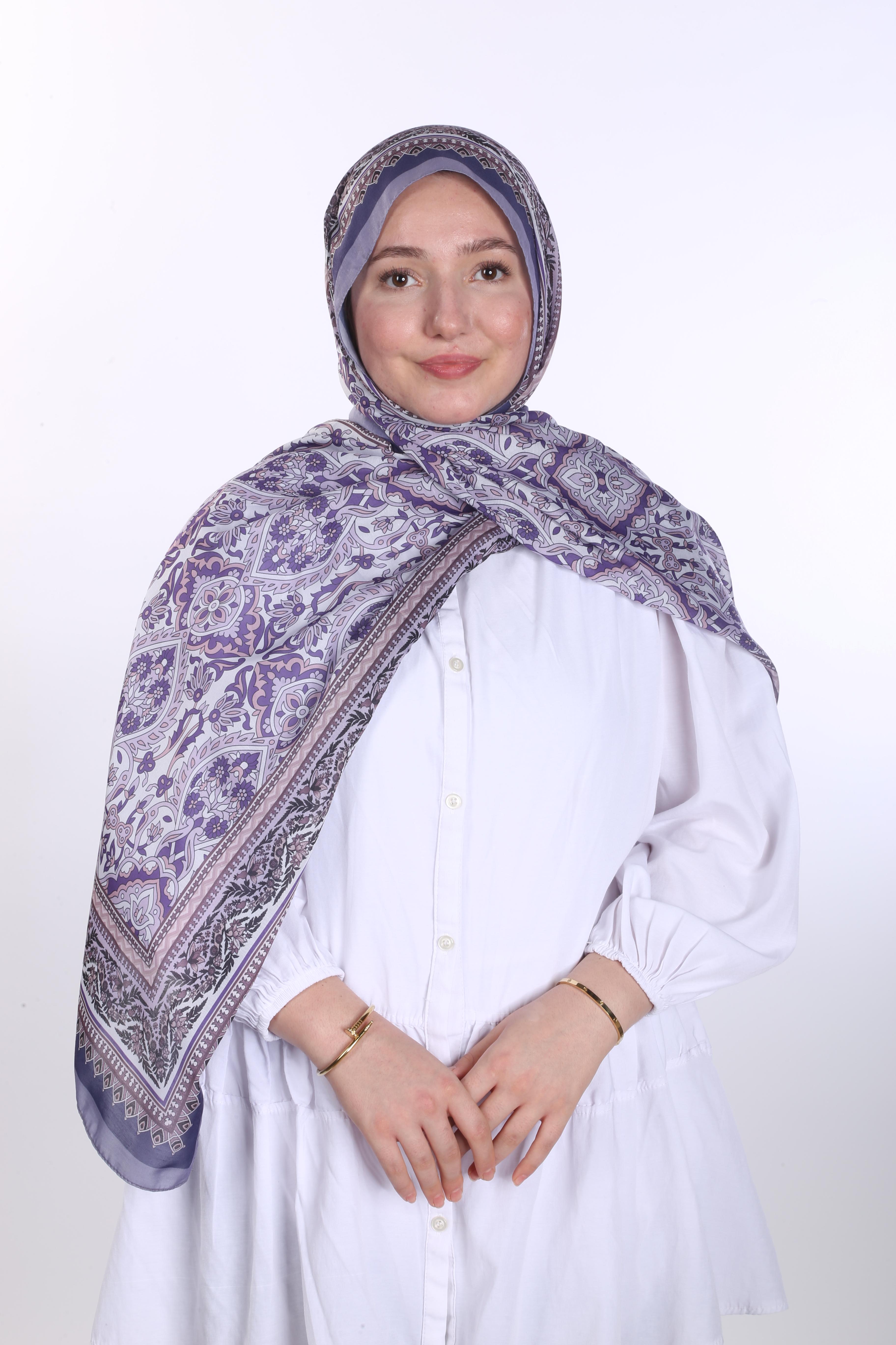 Leyal Desen Soft Şal - Lila