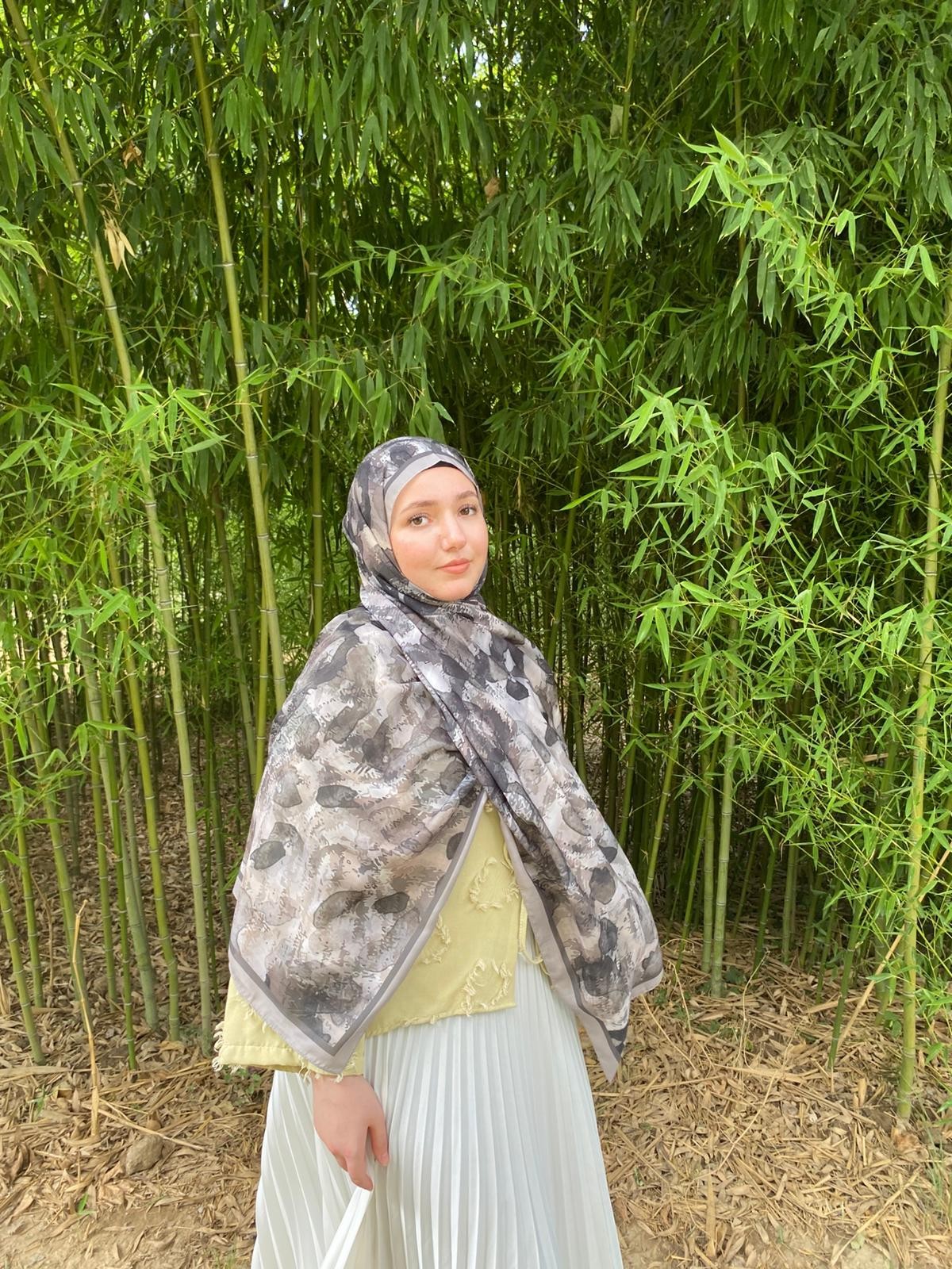 Batic Leopar Desen Soft Şal - Antrasit