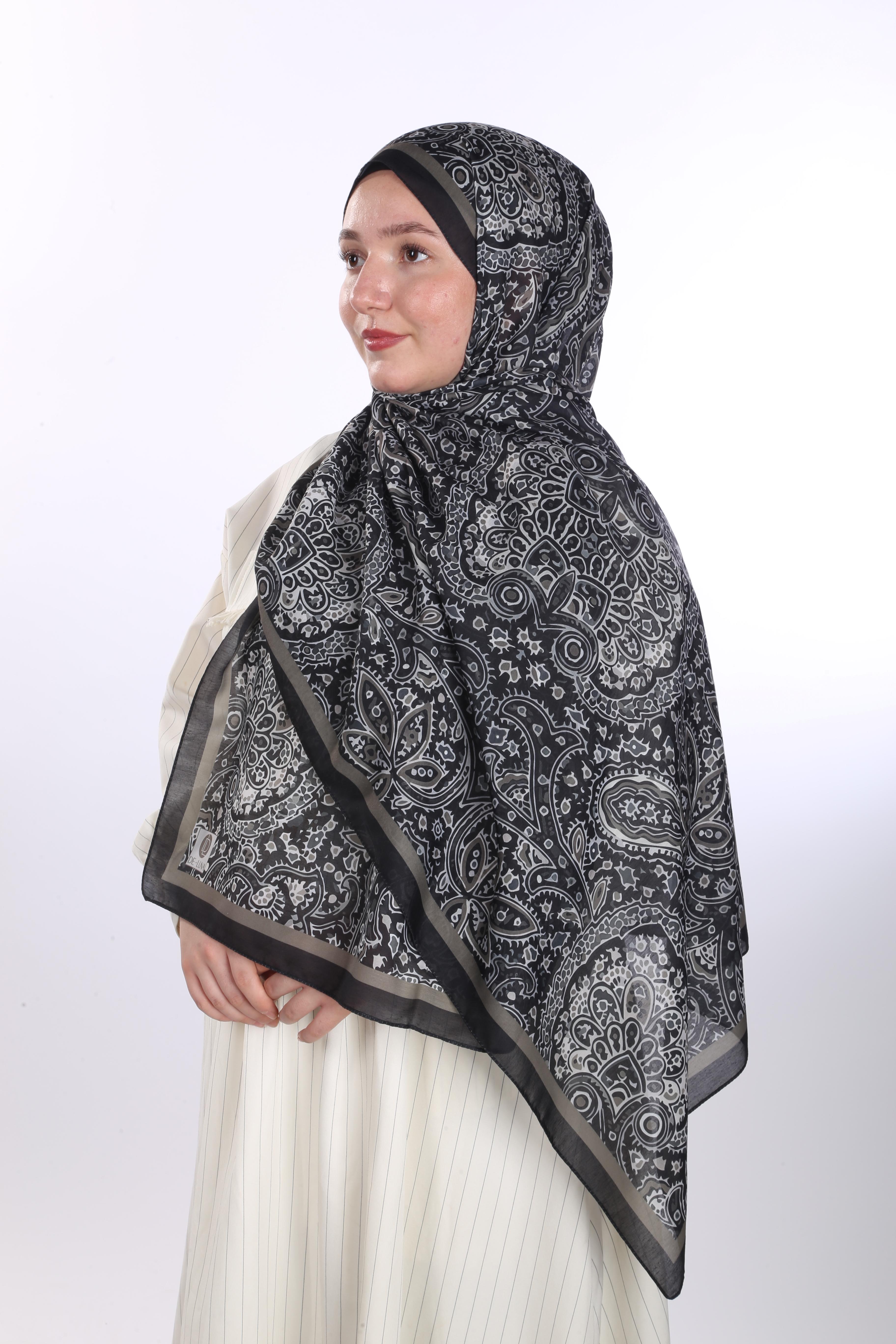 Laila Desen Soft Şal - Gece Siyah