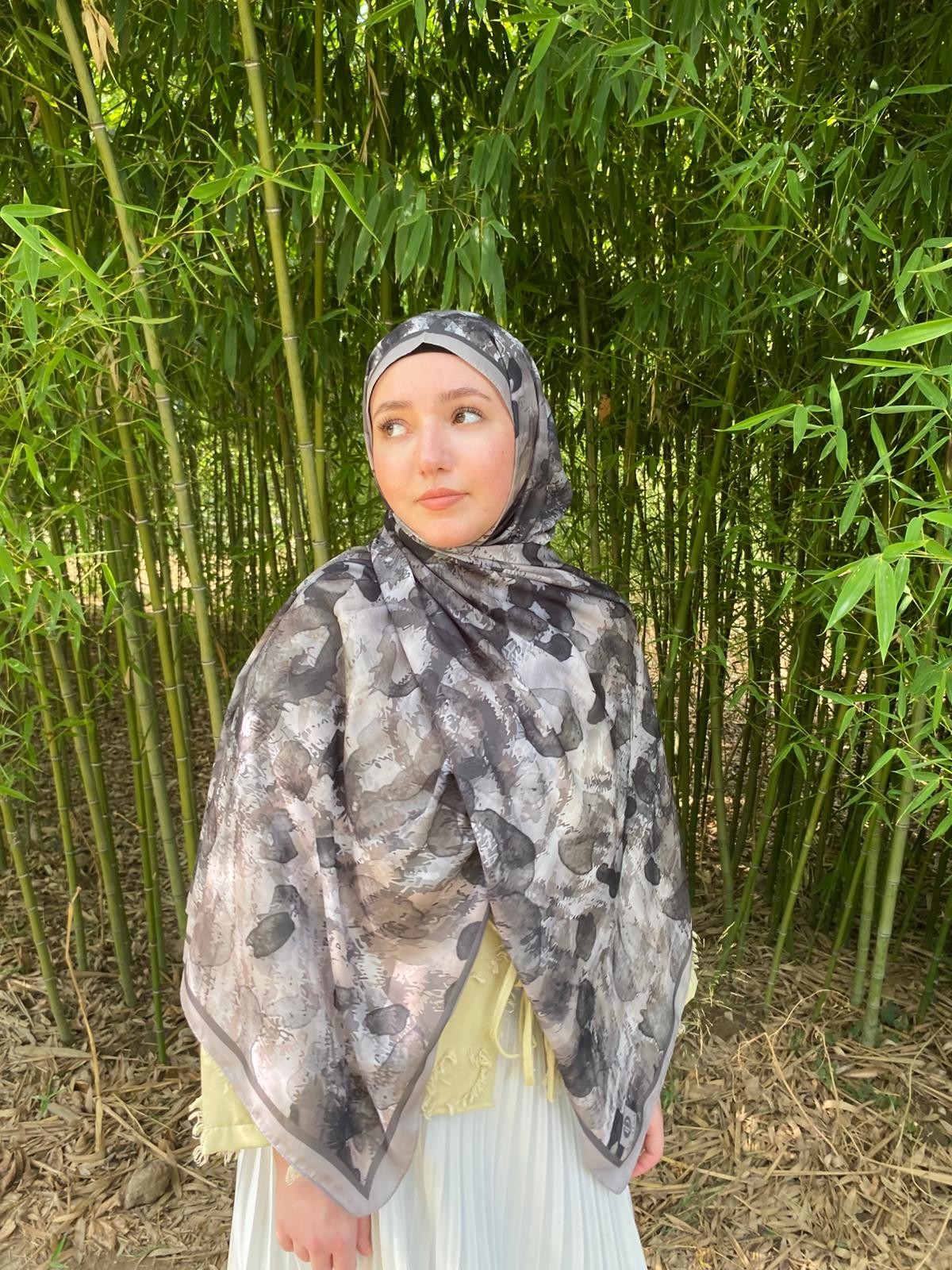 Batic Leopar Desen Soft Şal - Antrasit