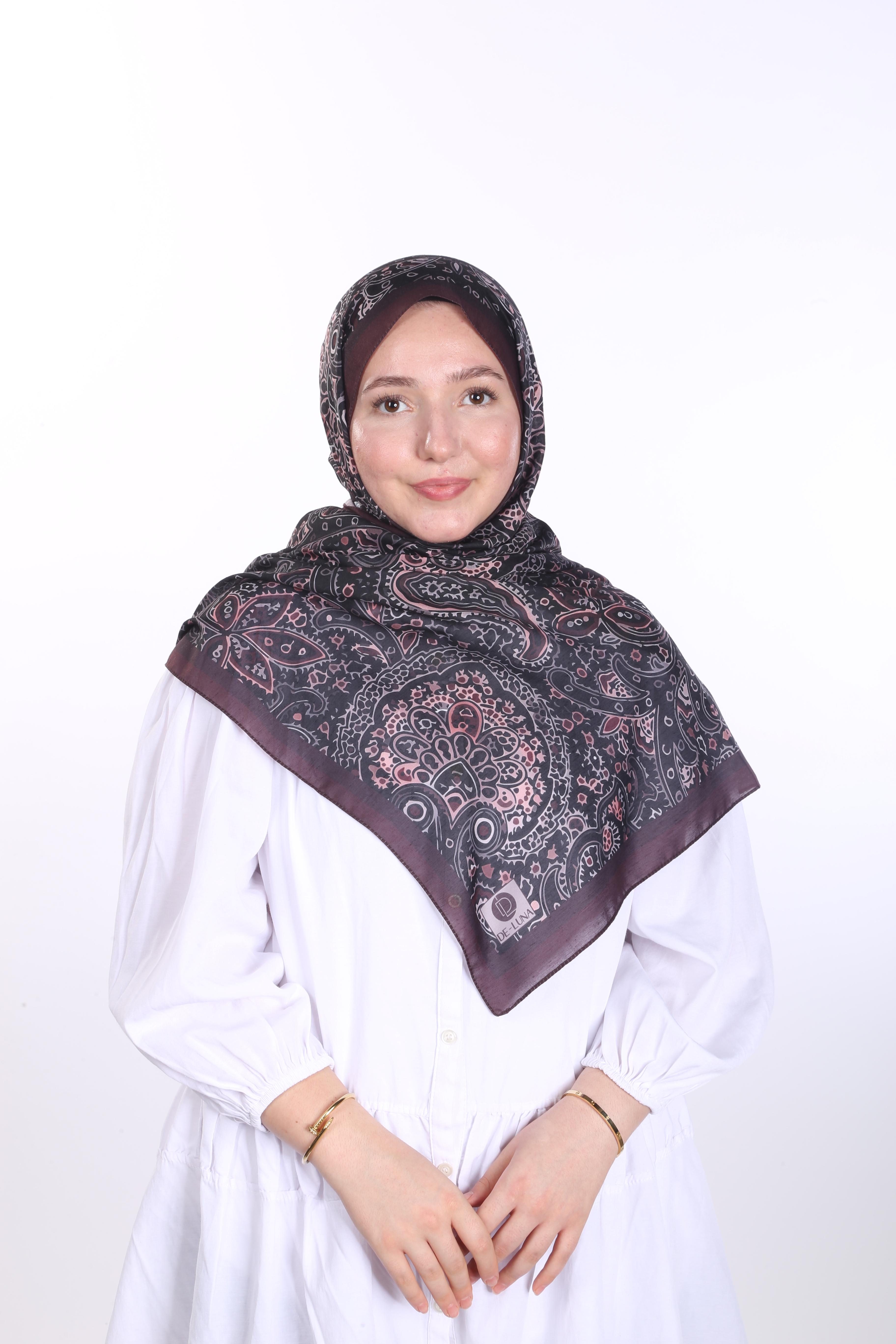 Laila Desen Soft Şal - Bordo