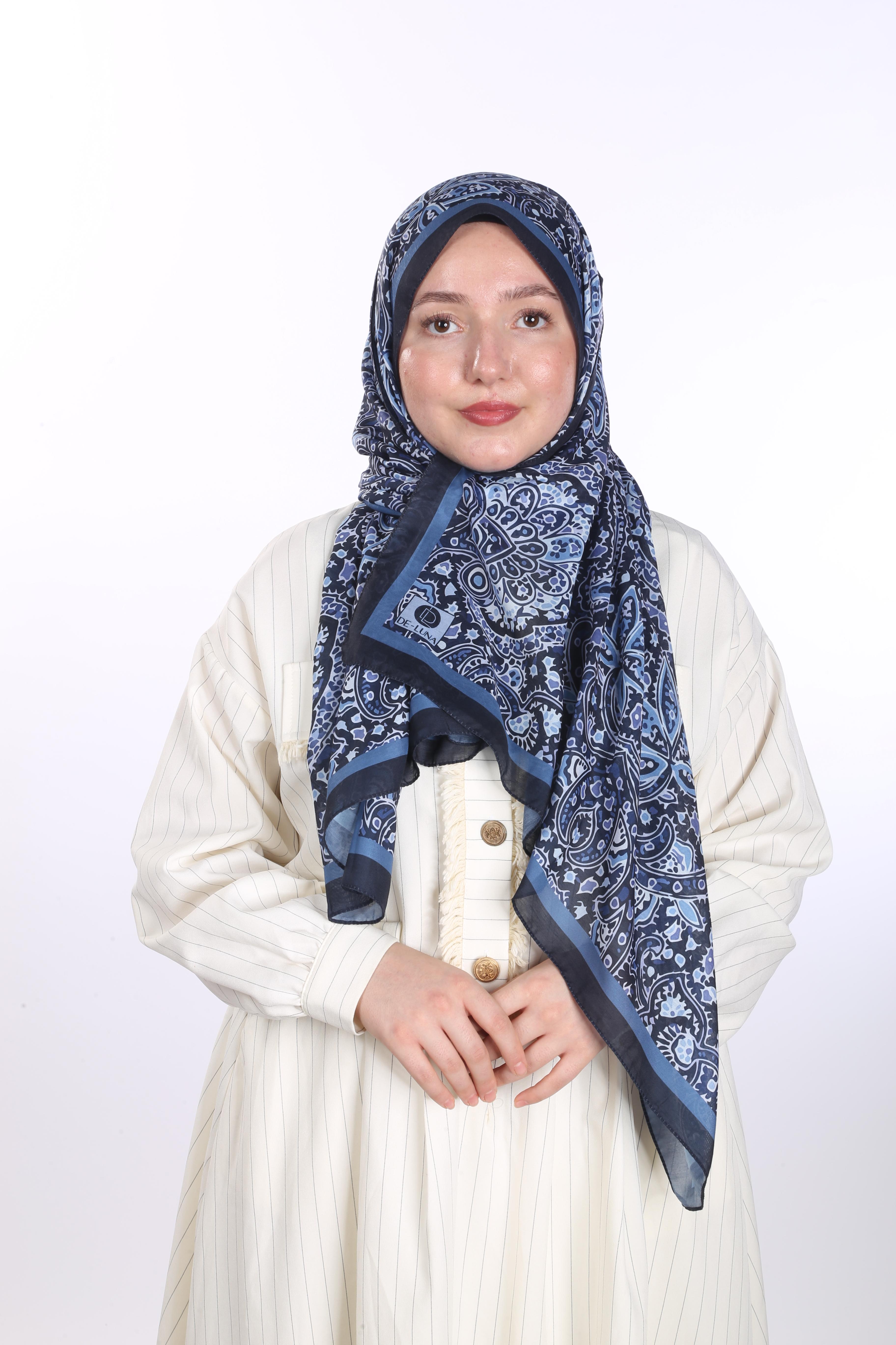 Laila Desen Soft Şal - Lacivert