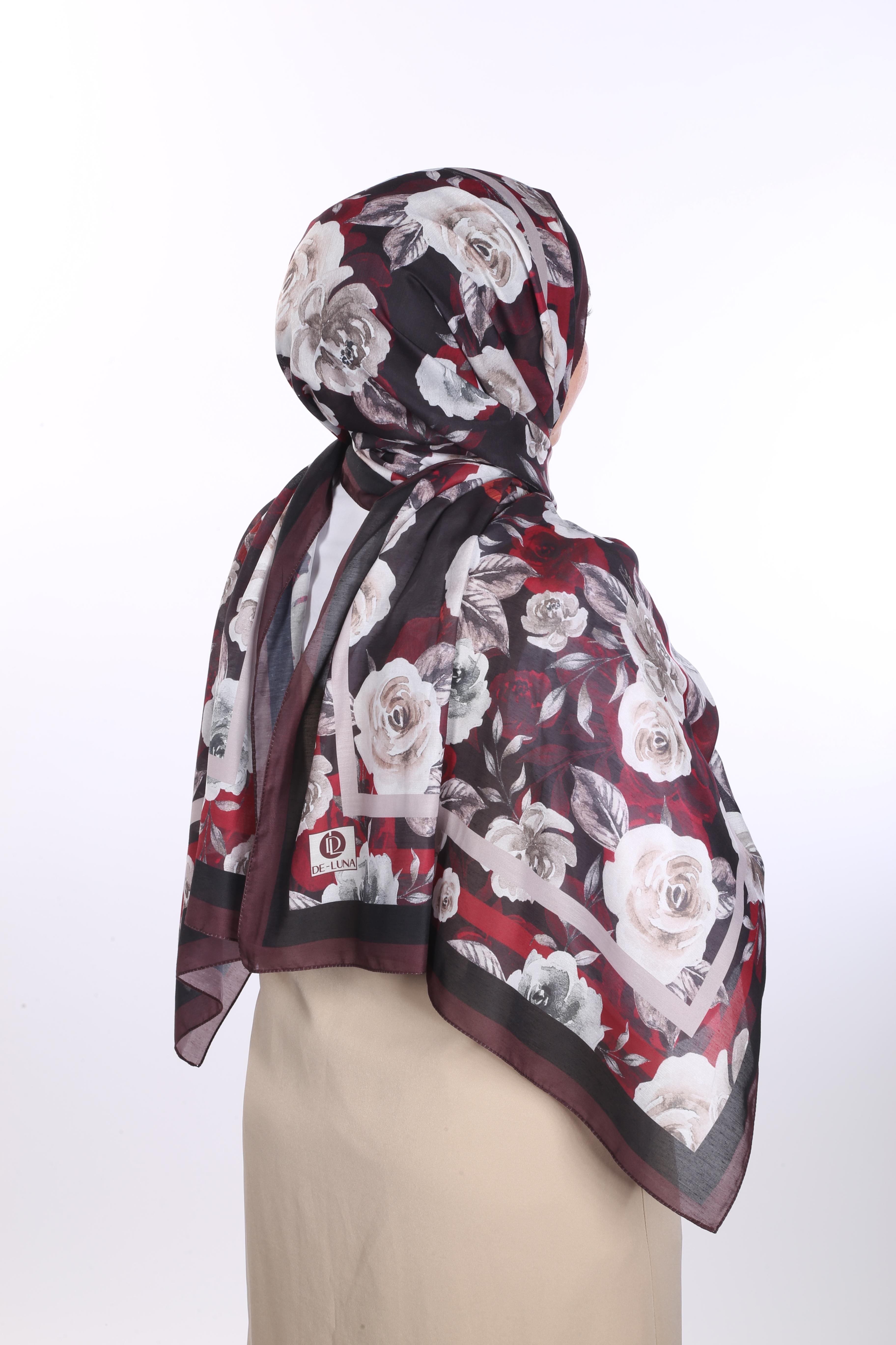 Asmin Desen Soft Şal - Bordo
