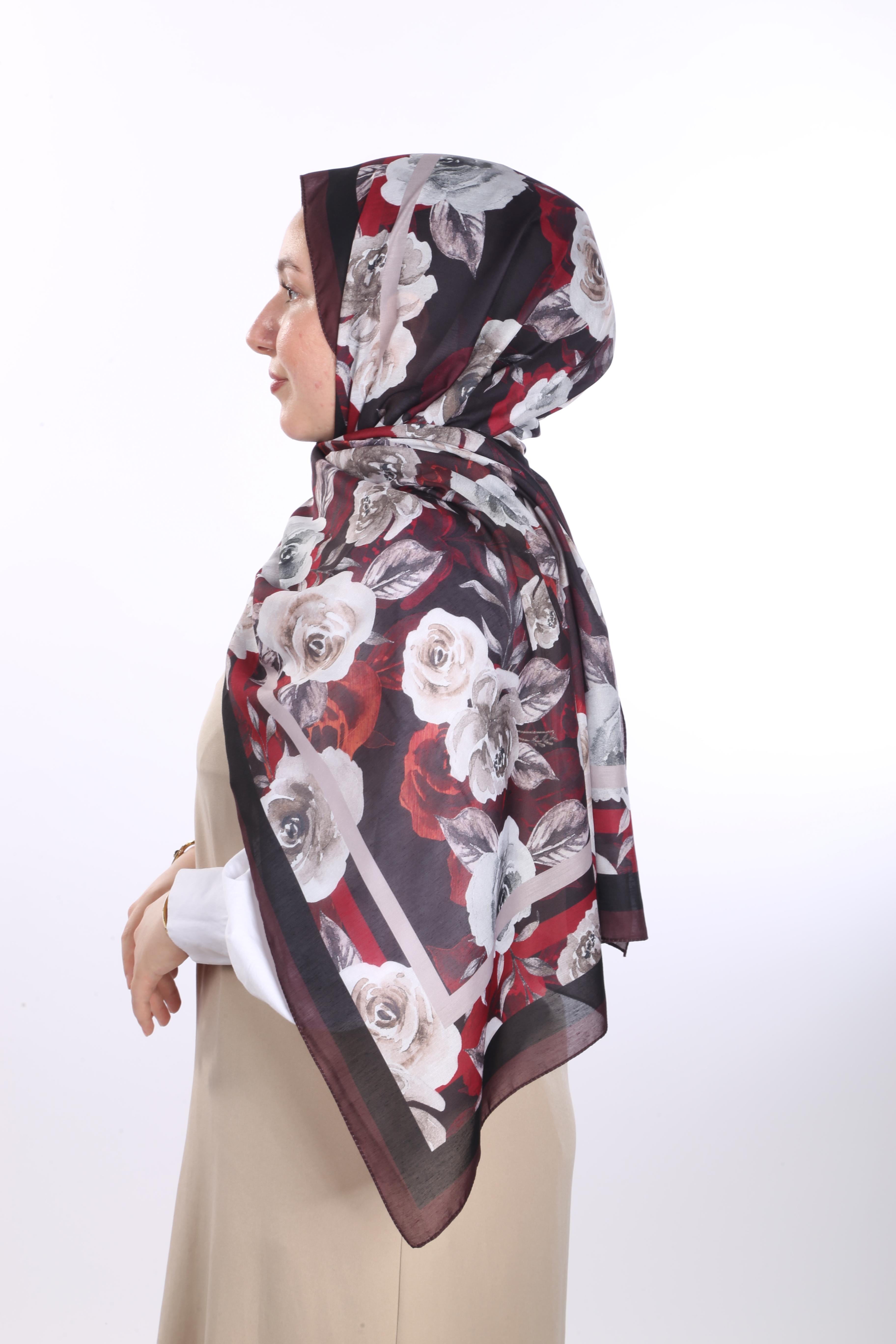 Asmin Desen Soft Şal - Bordo