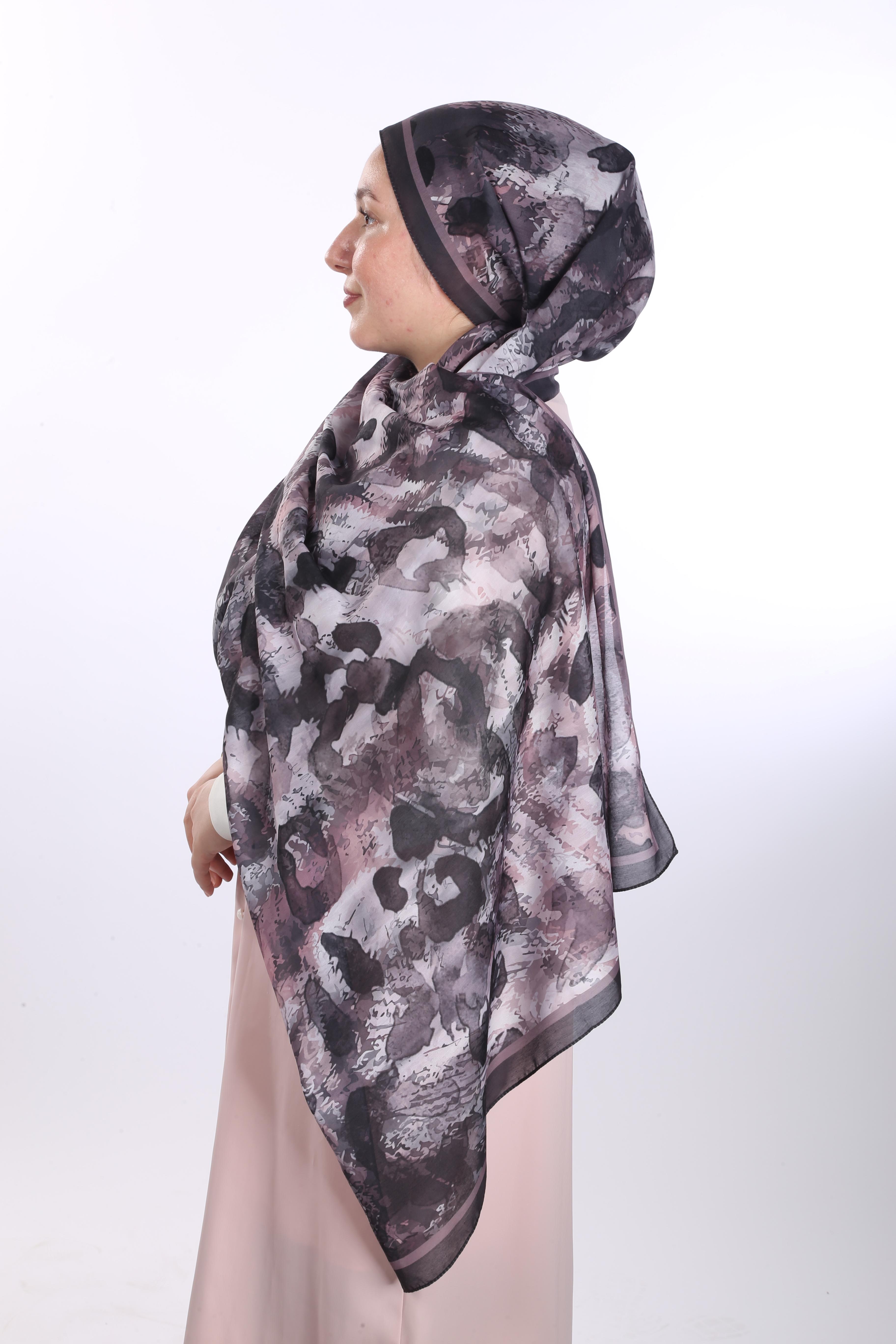 Batic Leopar Desen Soft Şal - Koyu Kahve