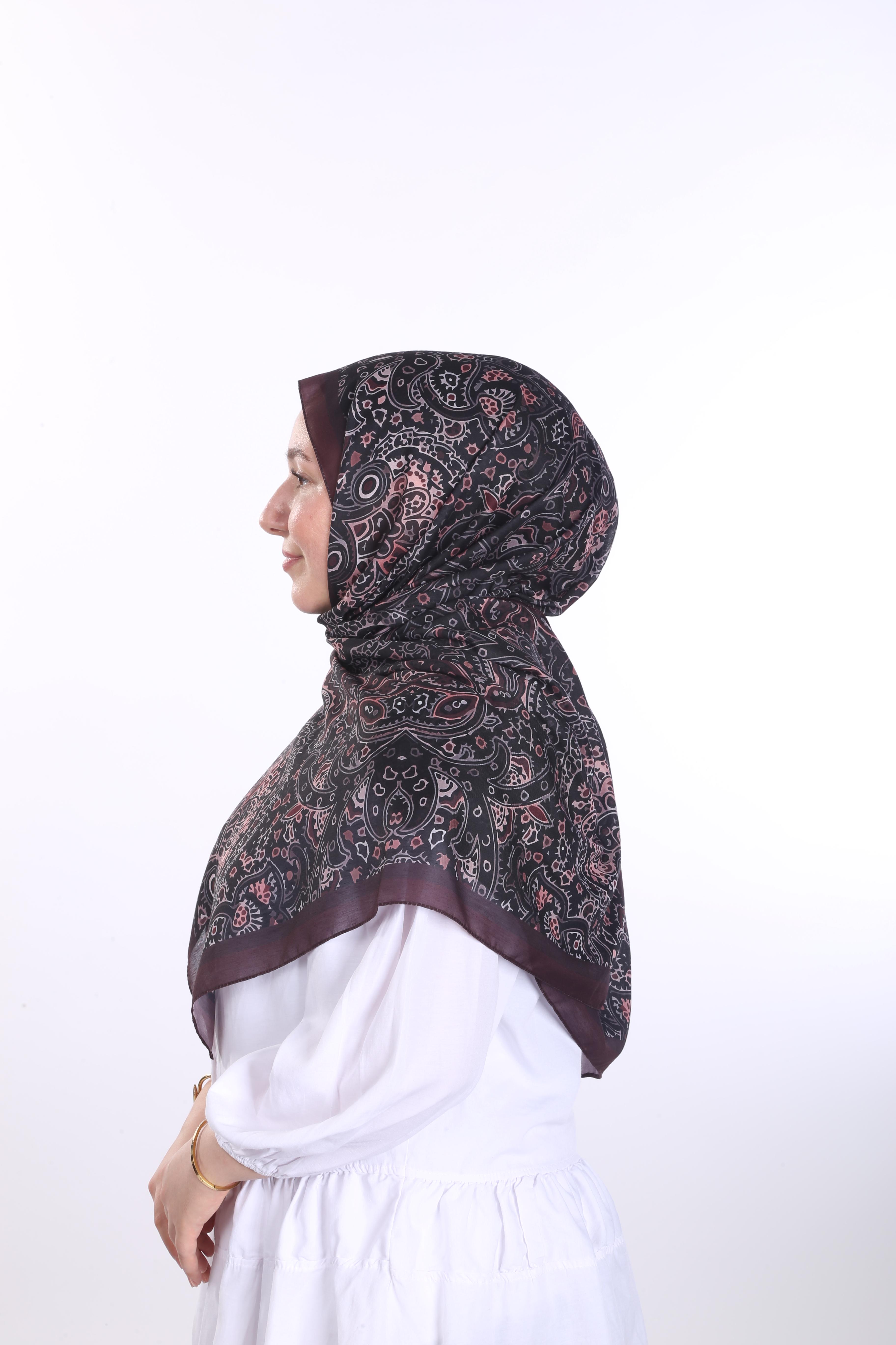 Laila Desen Soft Şal - Bordo